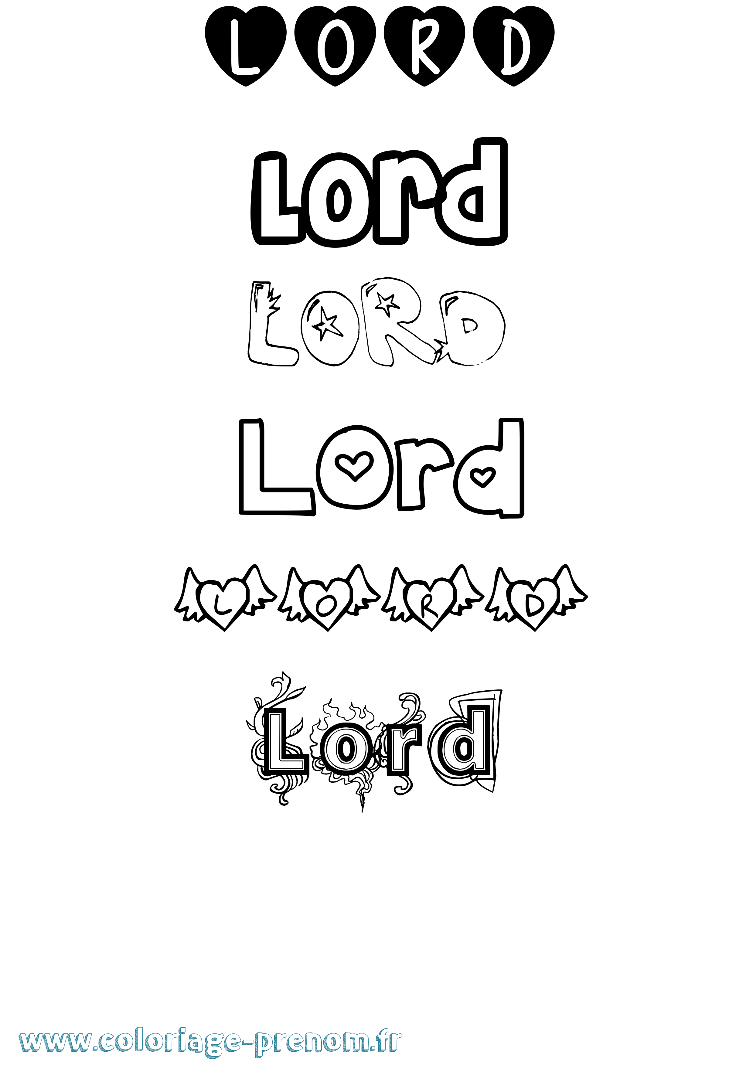 Coloriage Lord Girly Coloriage prénom Lord Girly