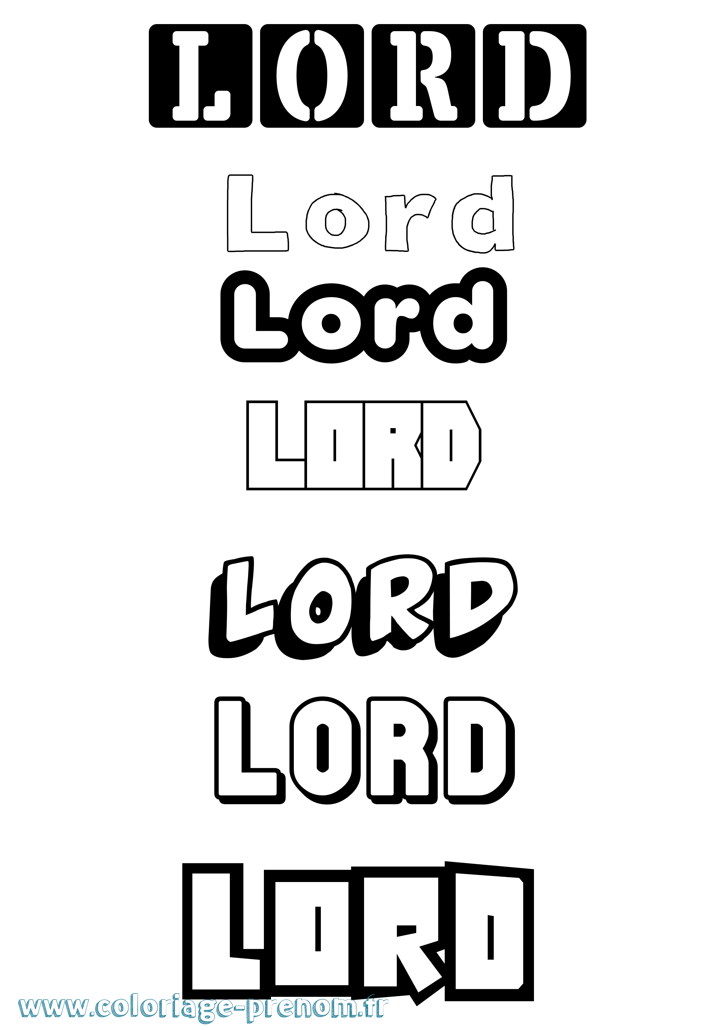 Coloriage Lord Simple Coloriage prénom Lord Simple