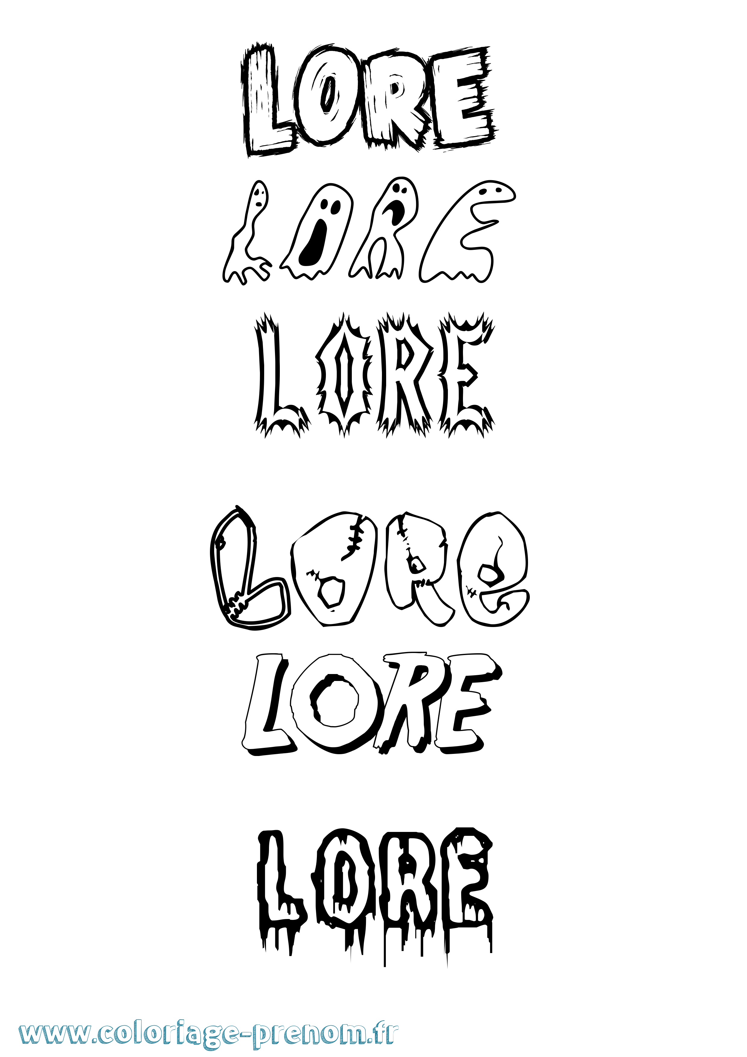 Coloriage Lore Frisson Coloriage prénom Lore Frisson