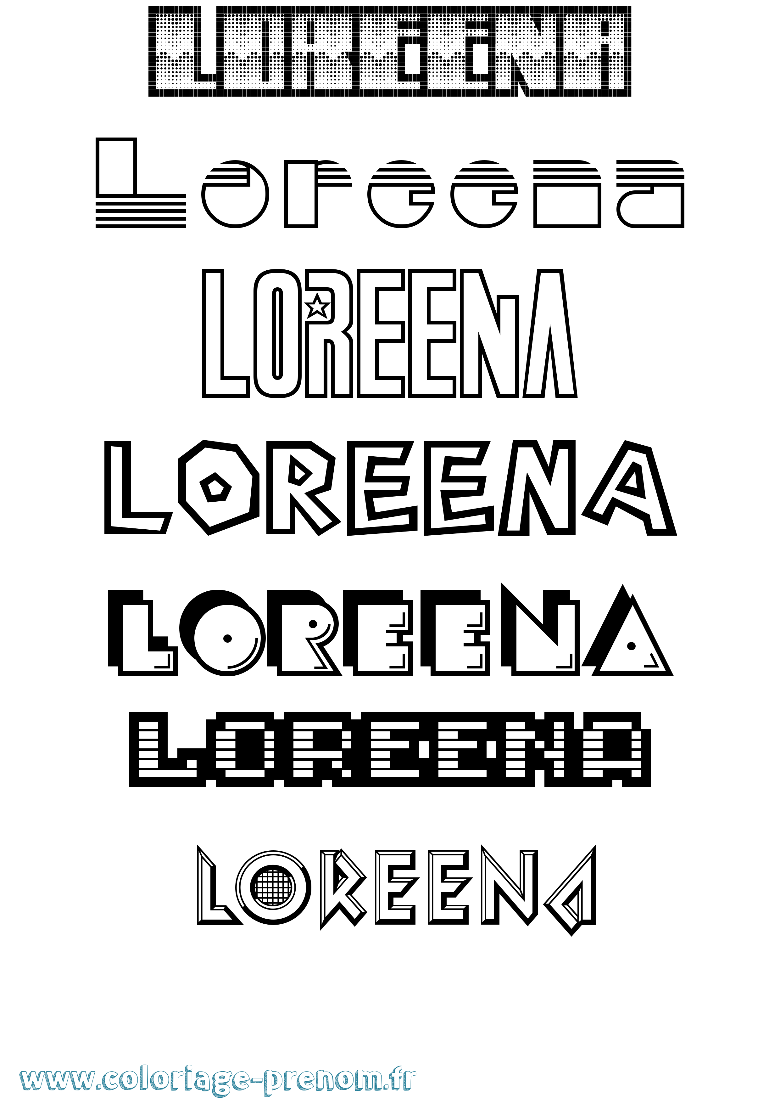 Coloriage Loreena Jeux Vidéos Coloriage prénom Loreena Jeux Vidéos