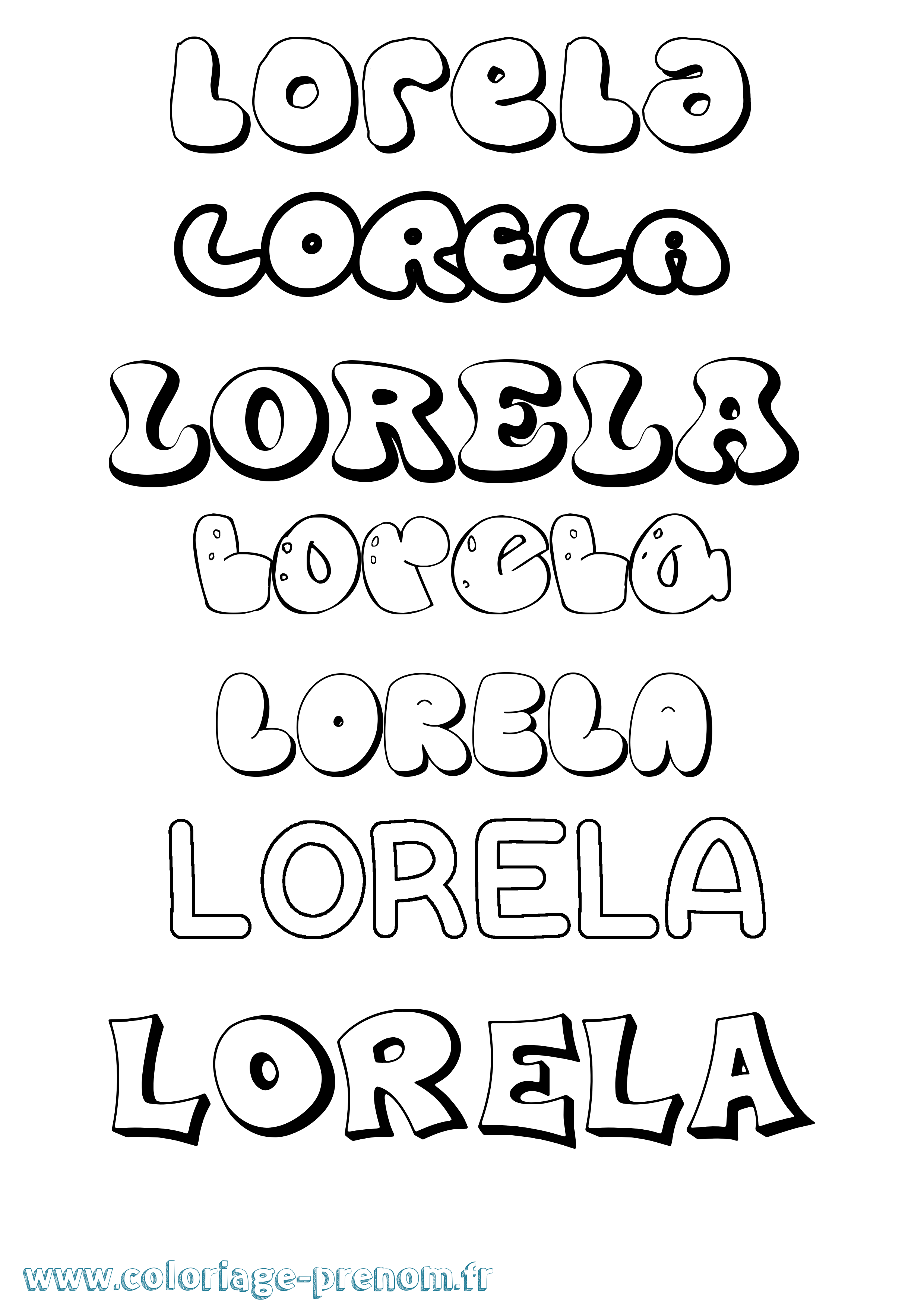 Coloriage Lorela Bubble Coloriage prénom Lorela Bubble