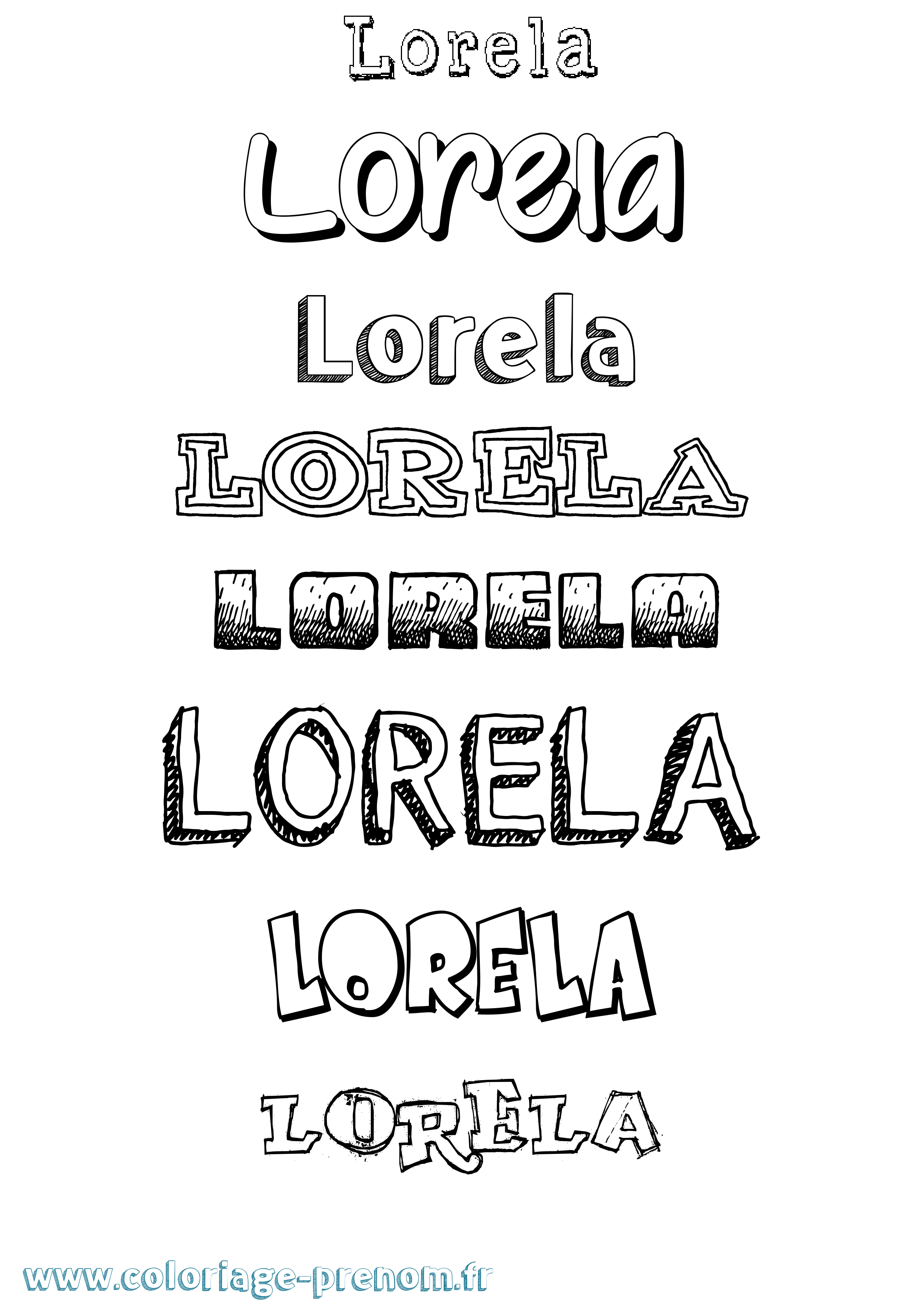 Coloriage Lorela Dessiné Coloriage prénom Lorela Dessiné