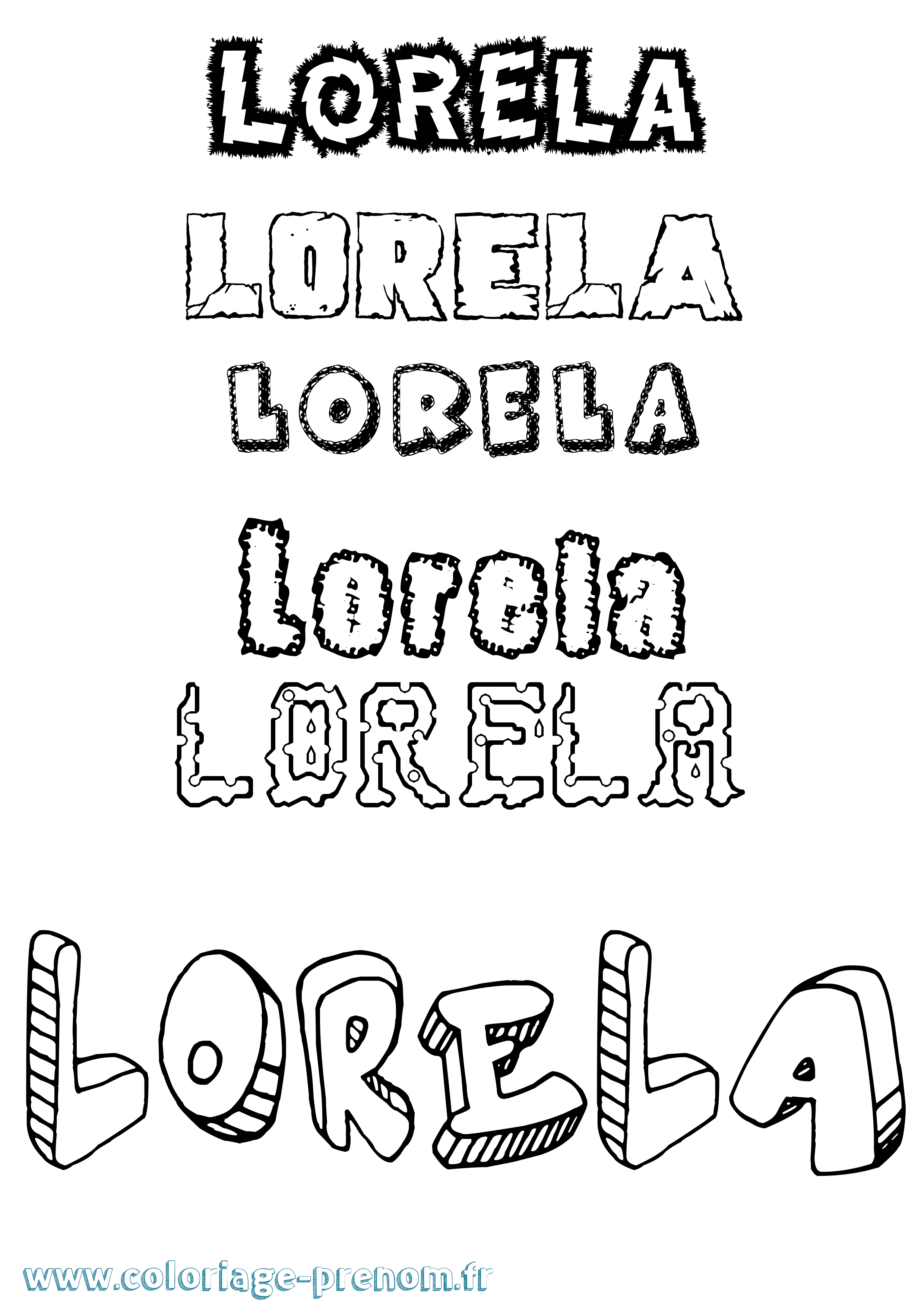 Coloriage Lorela Destructuré Coloriage prénom Lorela Destructuré