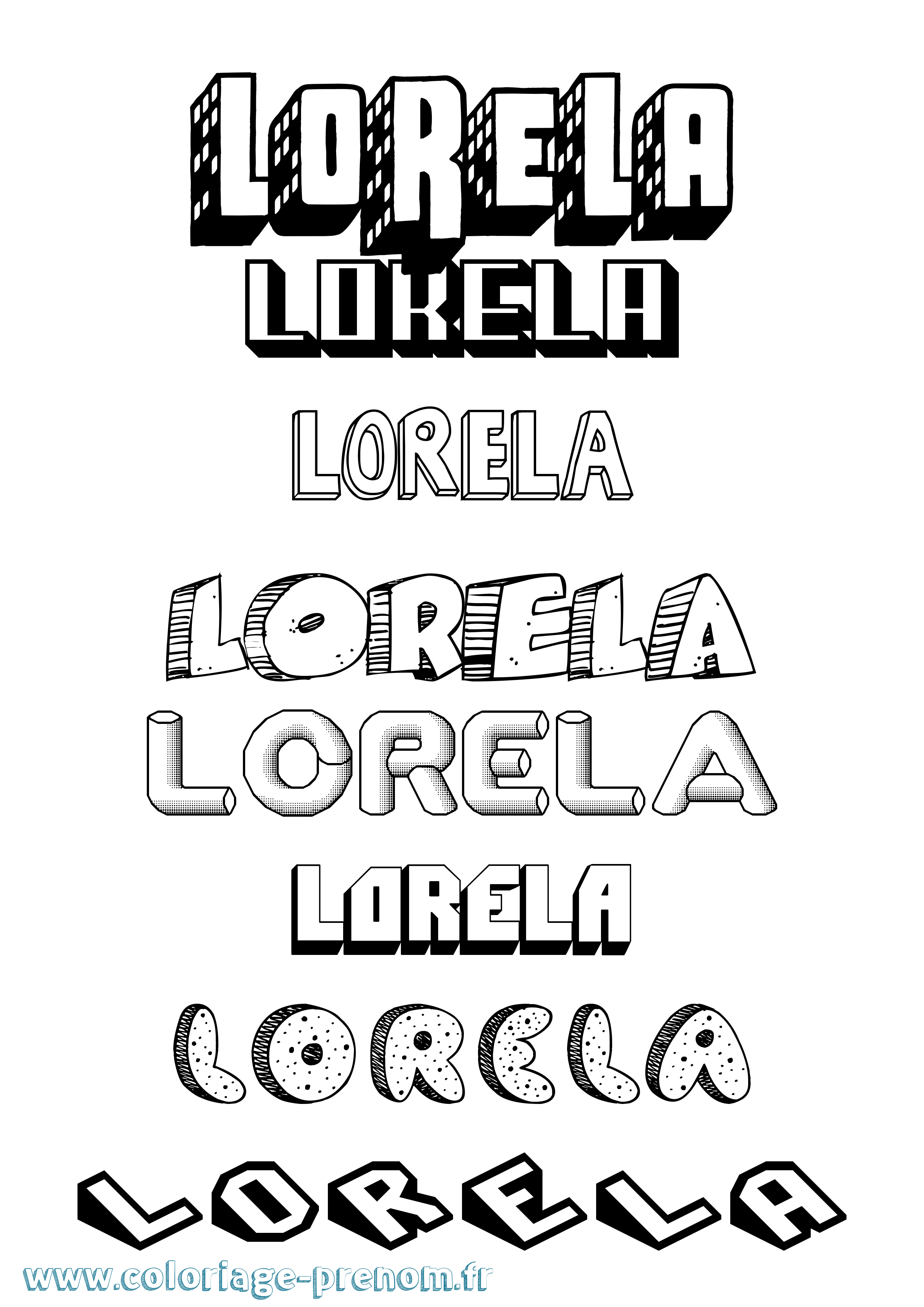 Coloriage Lorela Effet 3D Coloriage prénom Lorela Effet 3D