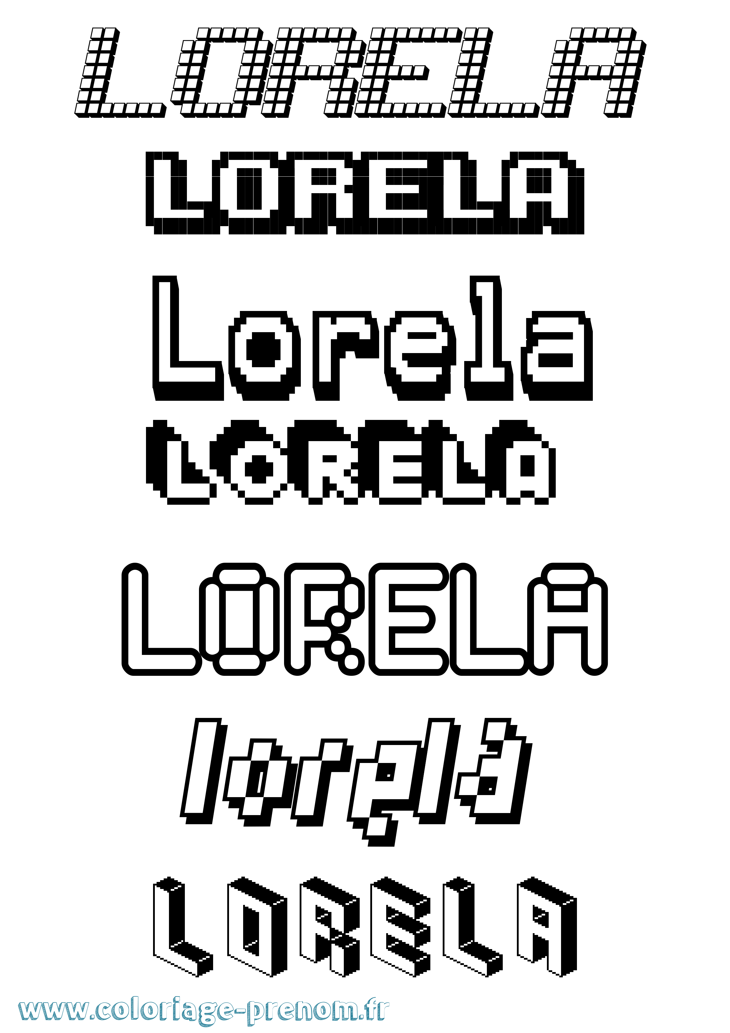 Coloriage Lorela Pixel Coloriage prénom Lorela Pixel