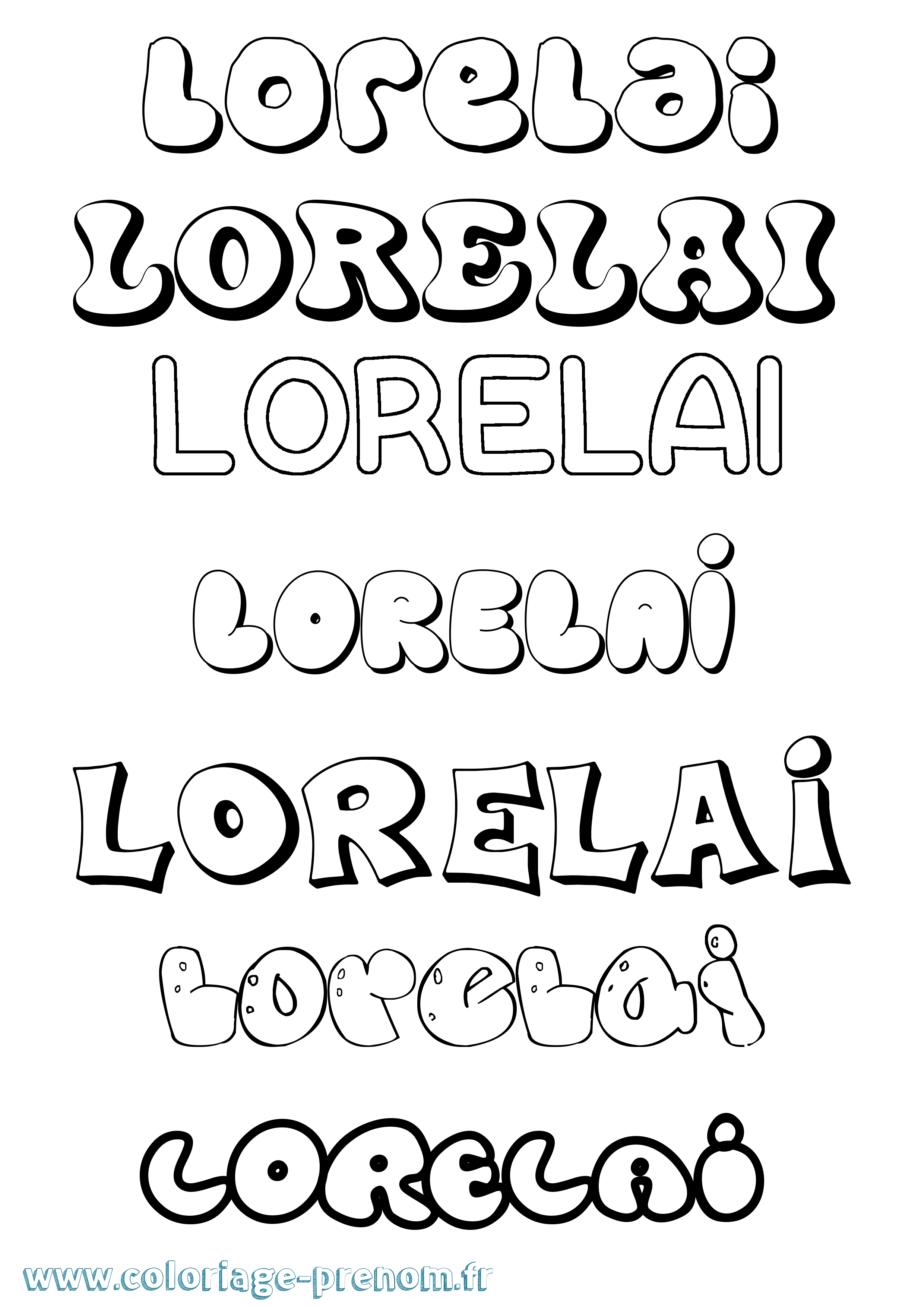 Coloriage Lorelai Bubble Coloriage prénom Lorelai Bubble