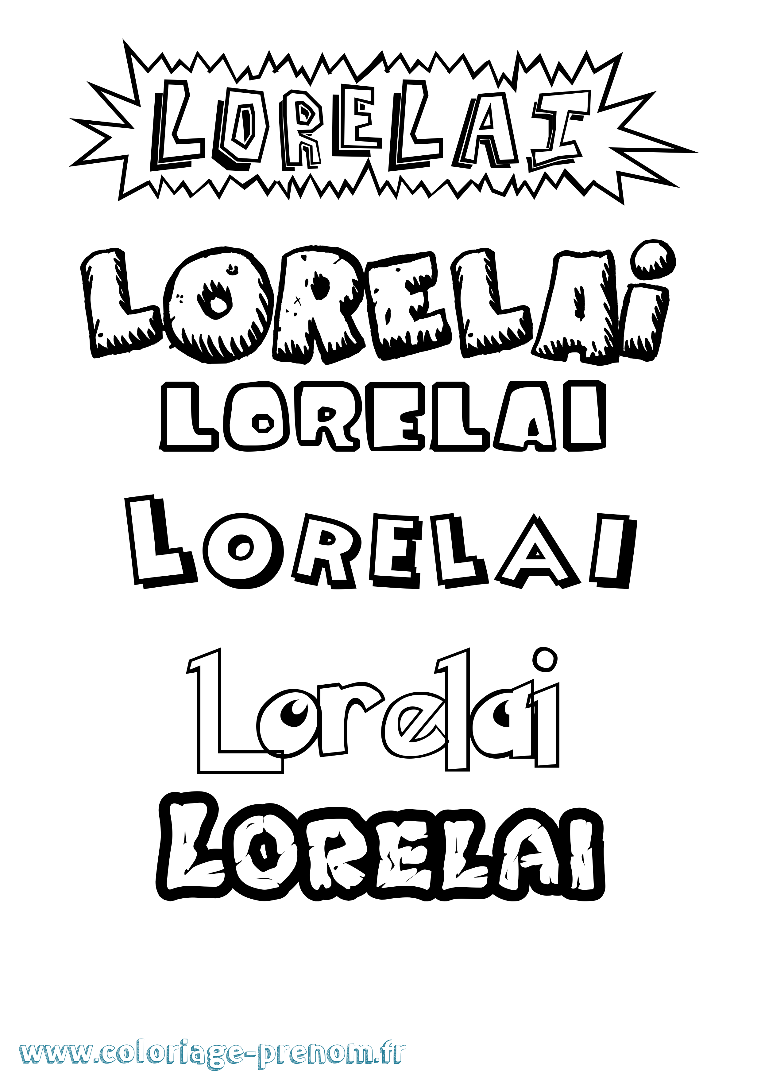 Coloriage Lorelai Dessin Animé Coloriage prénom Lorelai Dessin Animé