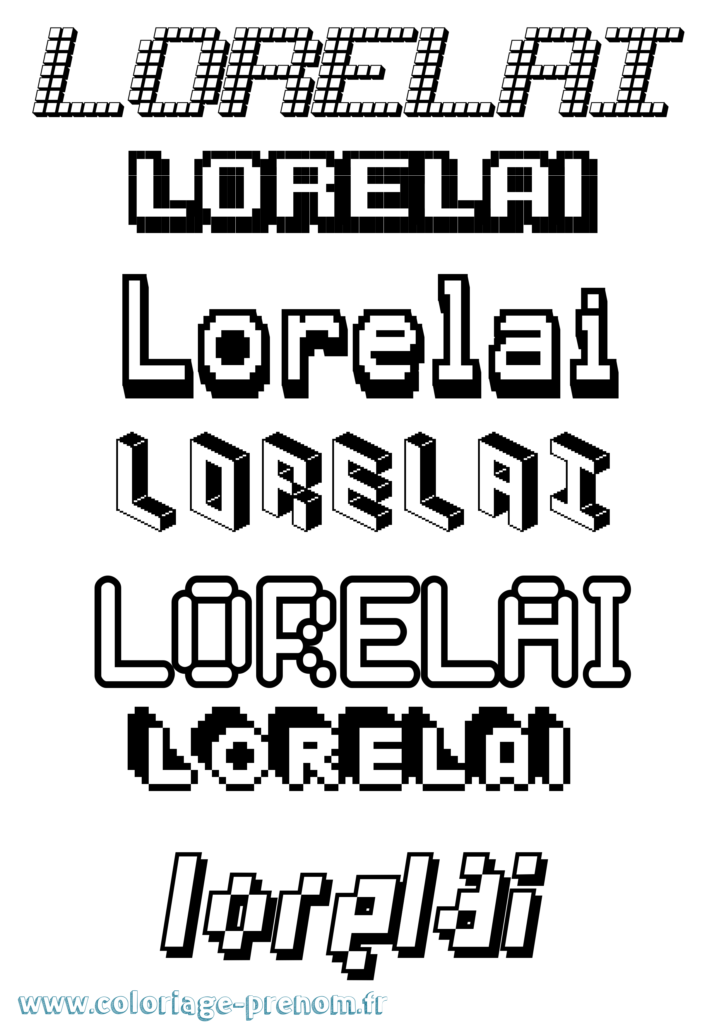 Coloriage Lorelai Pixel Coloriage prénom Lorelai Pixel