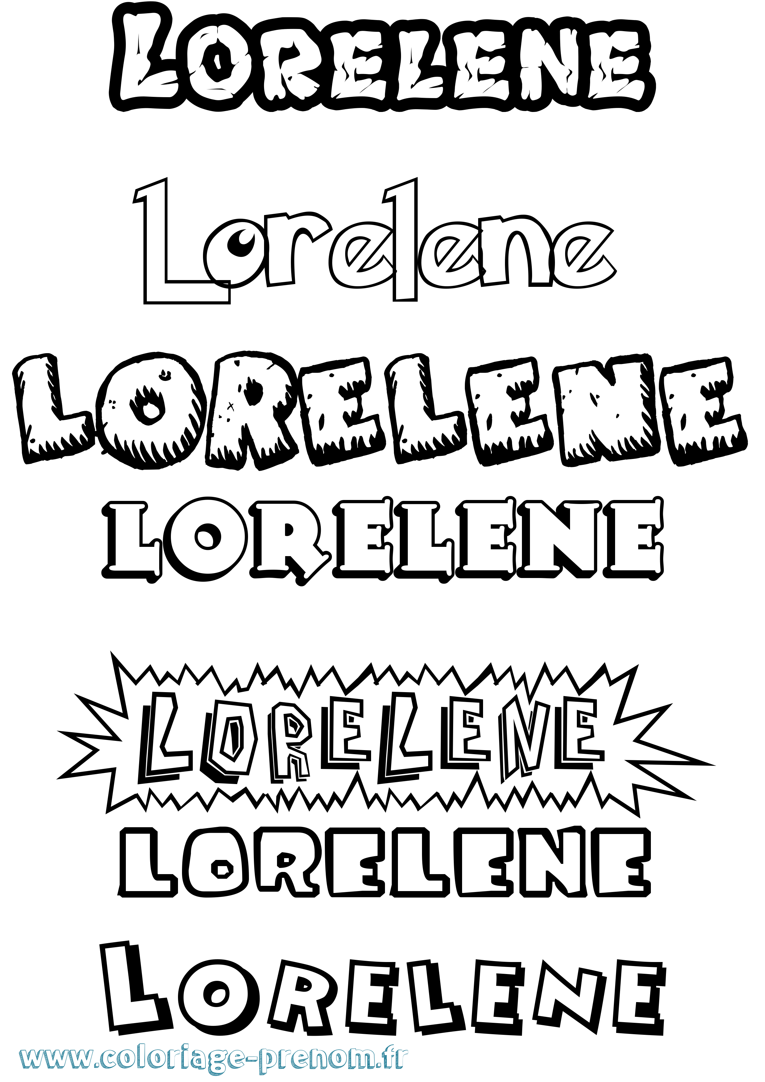 Coloriage Lorelene Dessin Animé Coloriage prénom Lorelene Dessin Animé