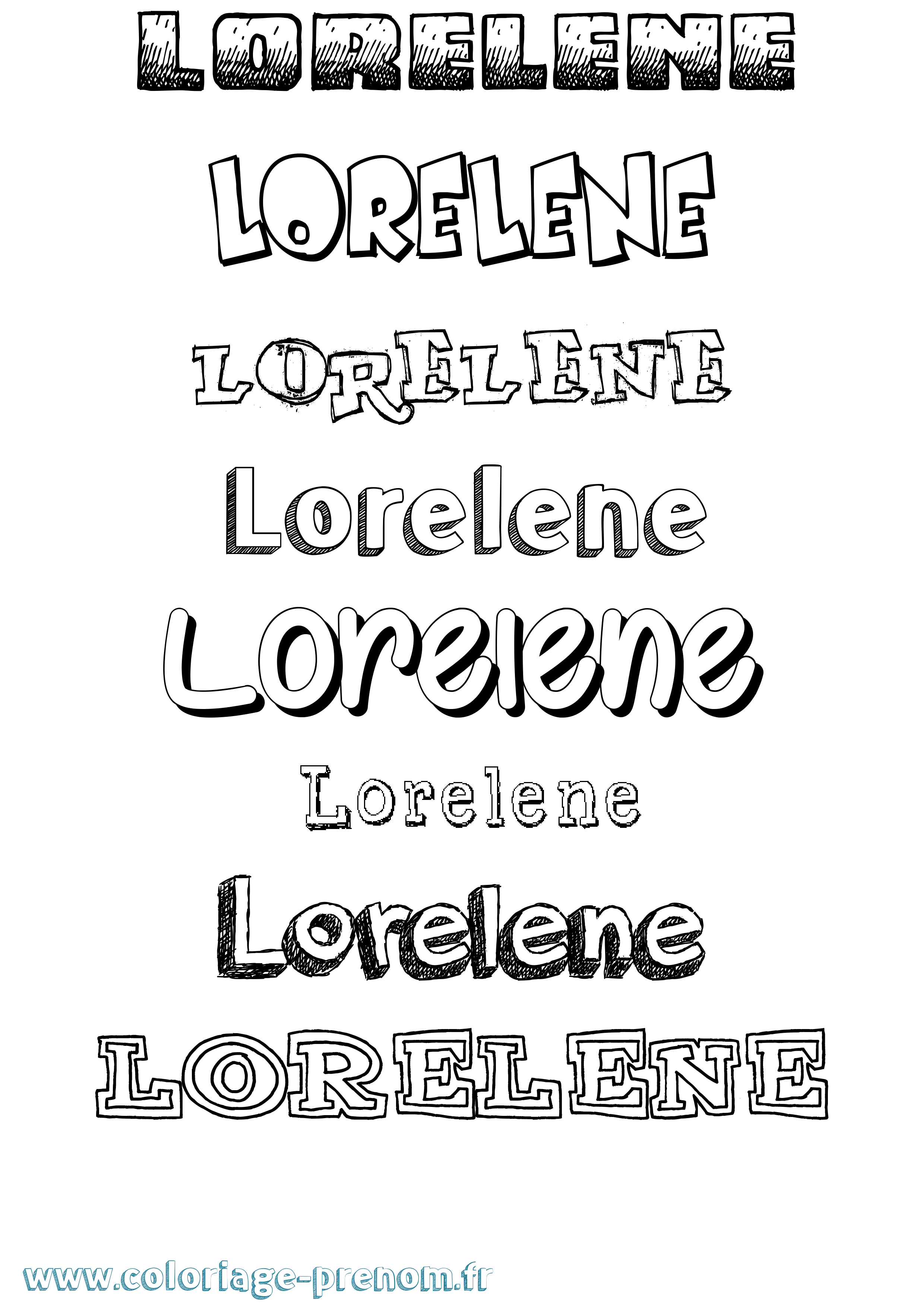 Coloriage Lorelene Dessiné Coloriage prénom Lorelene Dessiné
