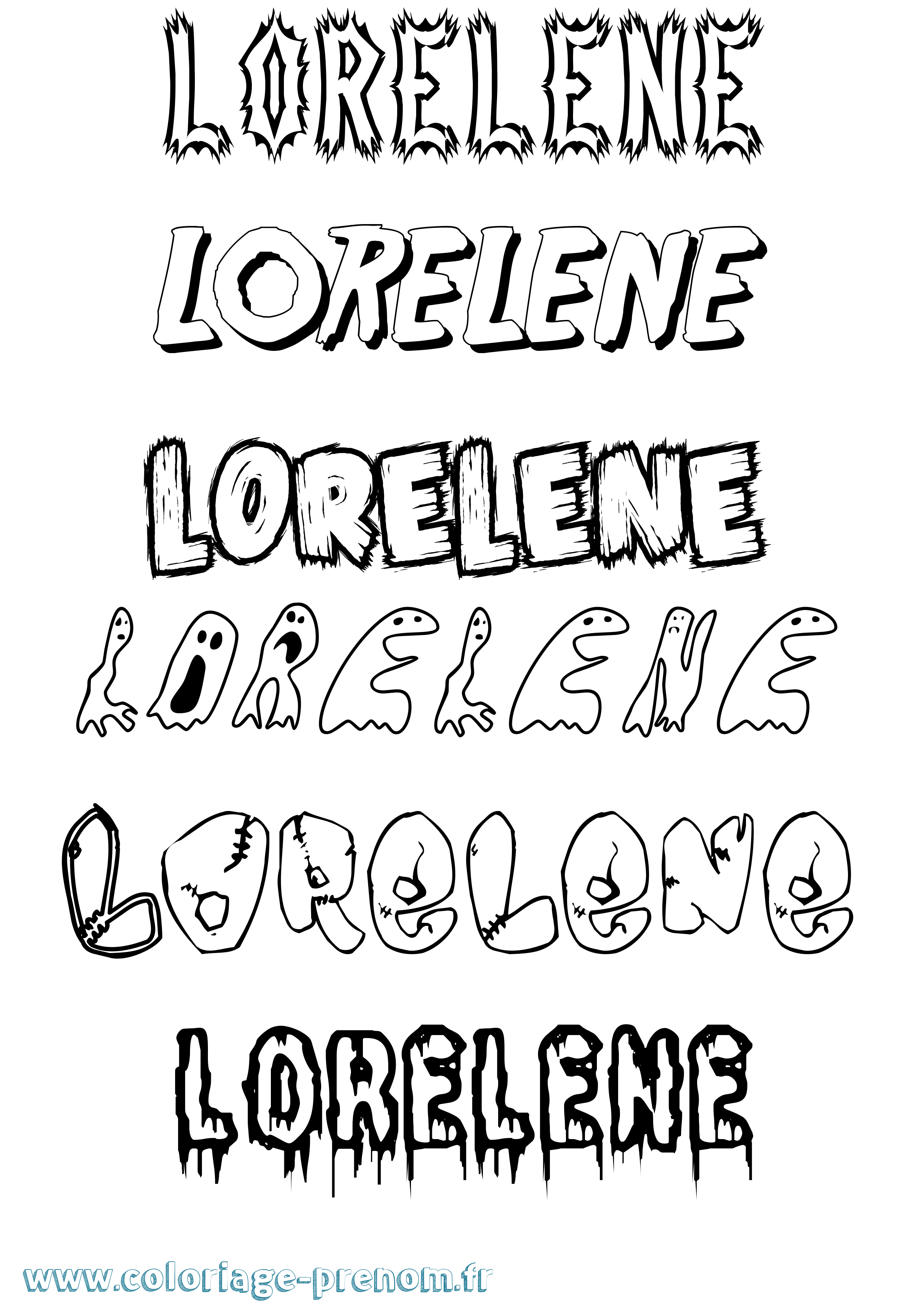 Coloriage Lorelene Frisson Coloriage prénom Lorelene Frisson