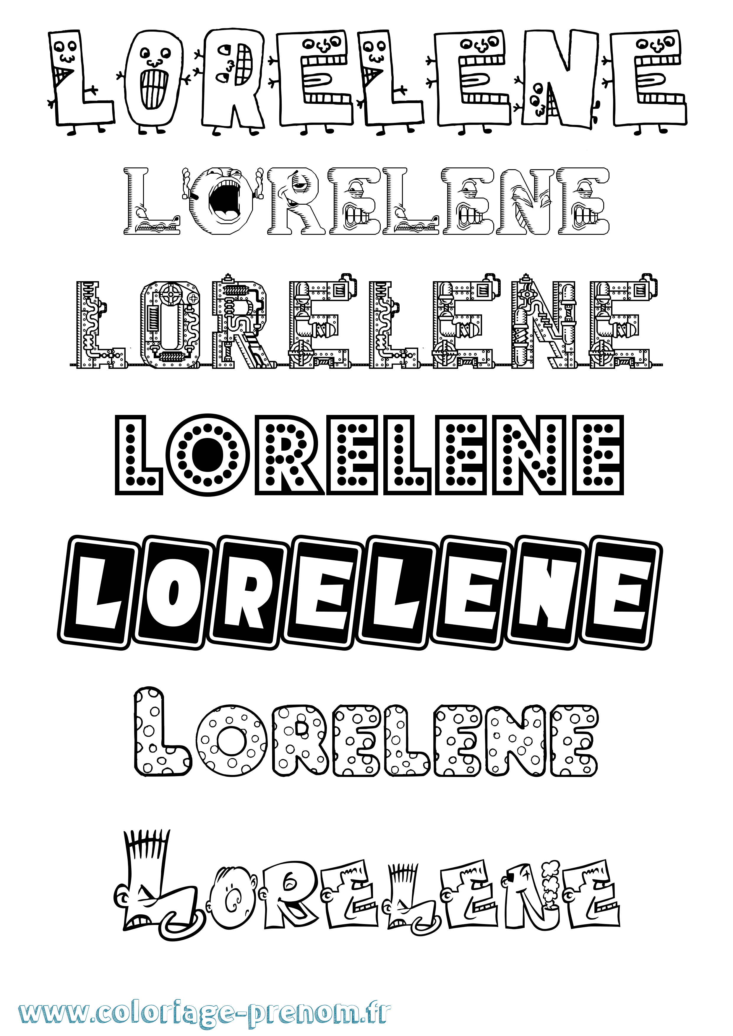 Coloriage Lorelene Fun Coloriage prénom Lorelene Fun