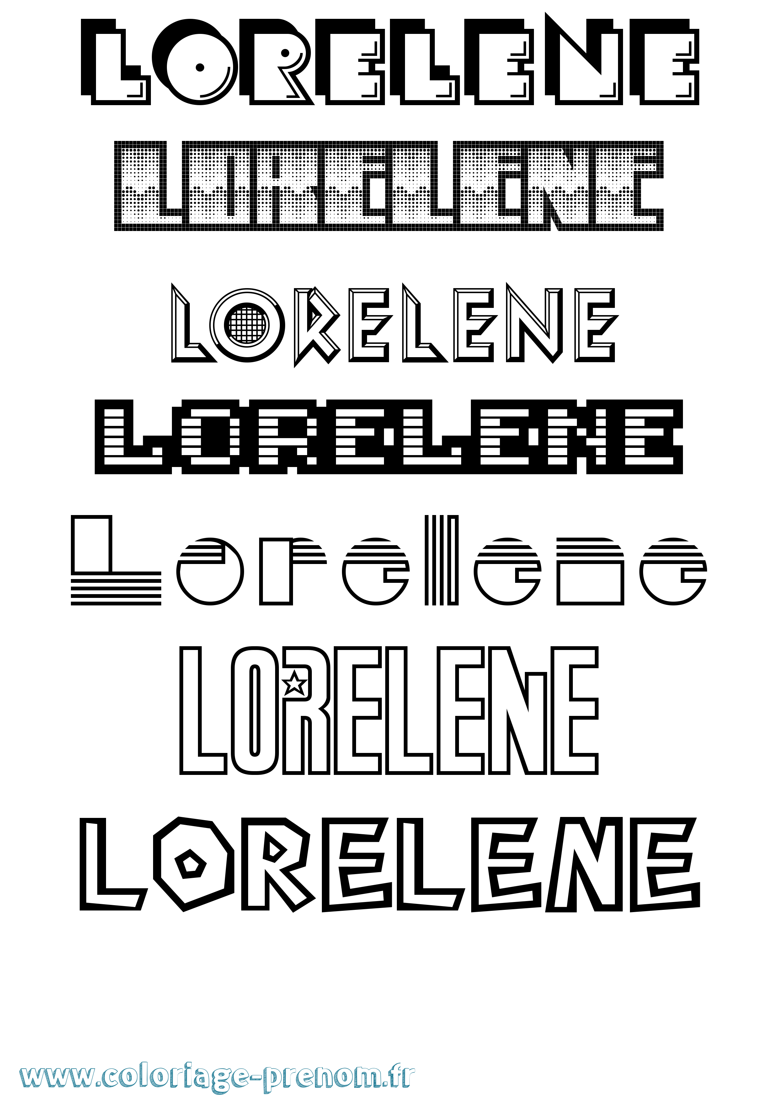 Coloriage Lorelene Jeux Vidéos Coloriage prénom Lorelene Jeux Vidéos