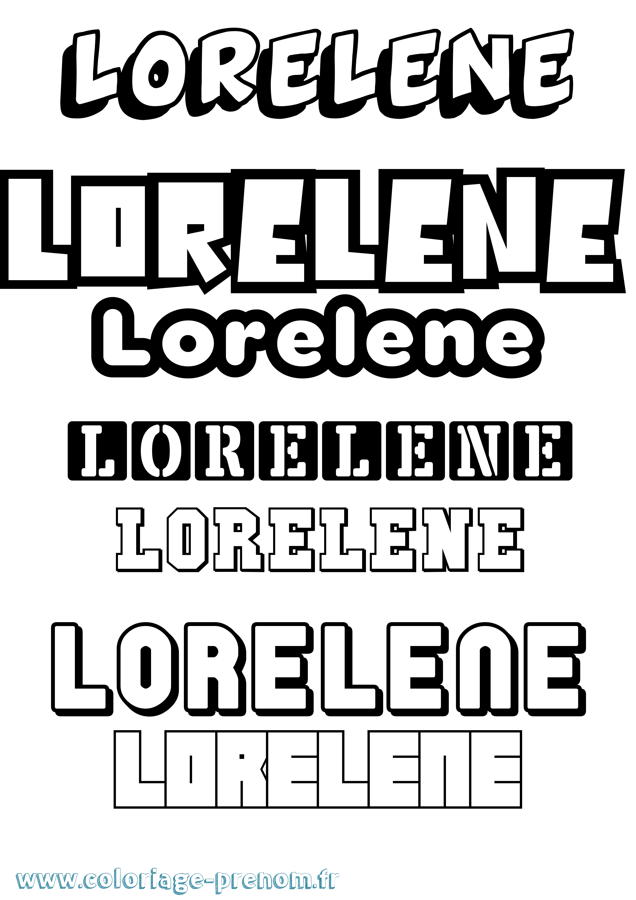 Coloriage Lorelene Simple Coloriage prénom Lorelene Simple