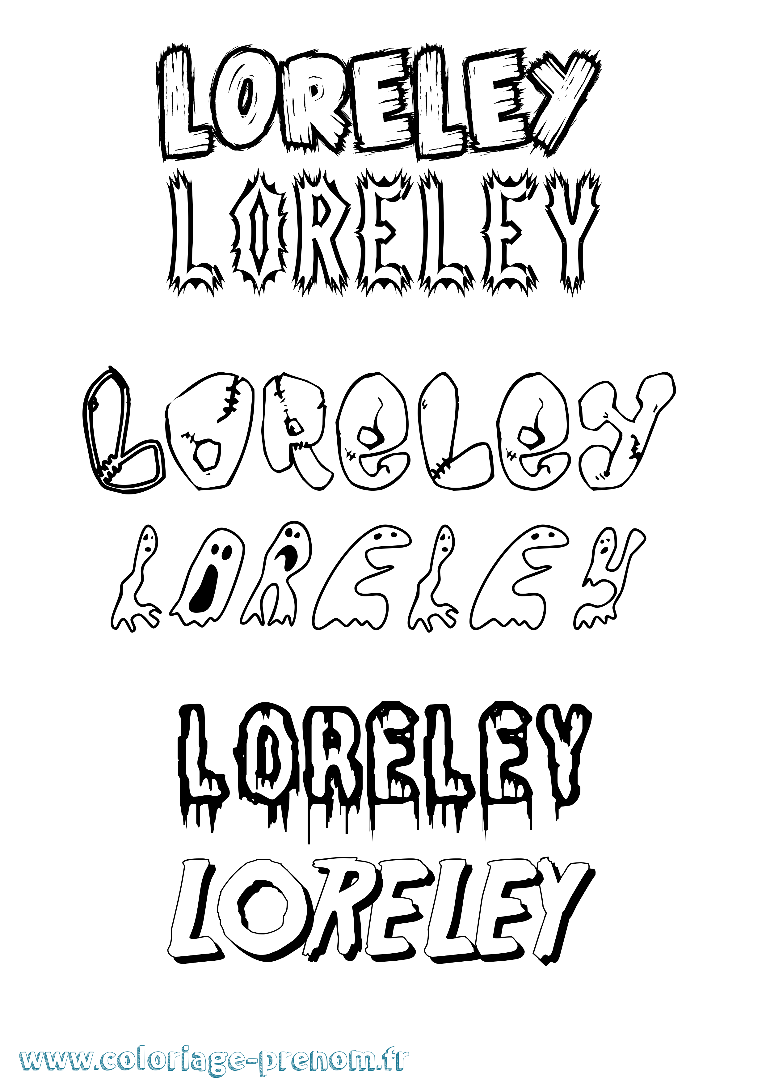 Coloriage Loreley Frisson Coloriage prénom Loreley Frisson