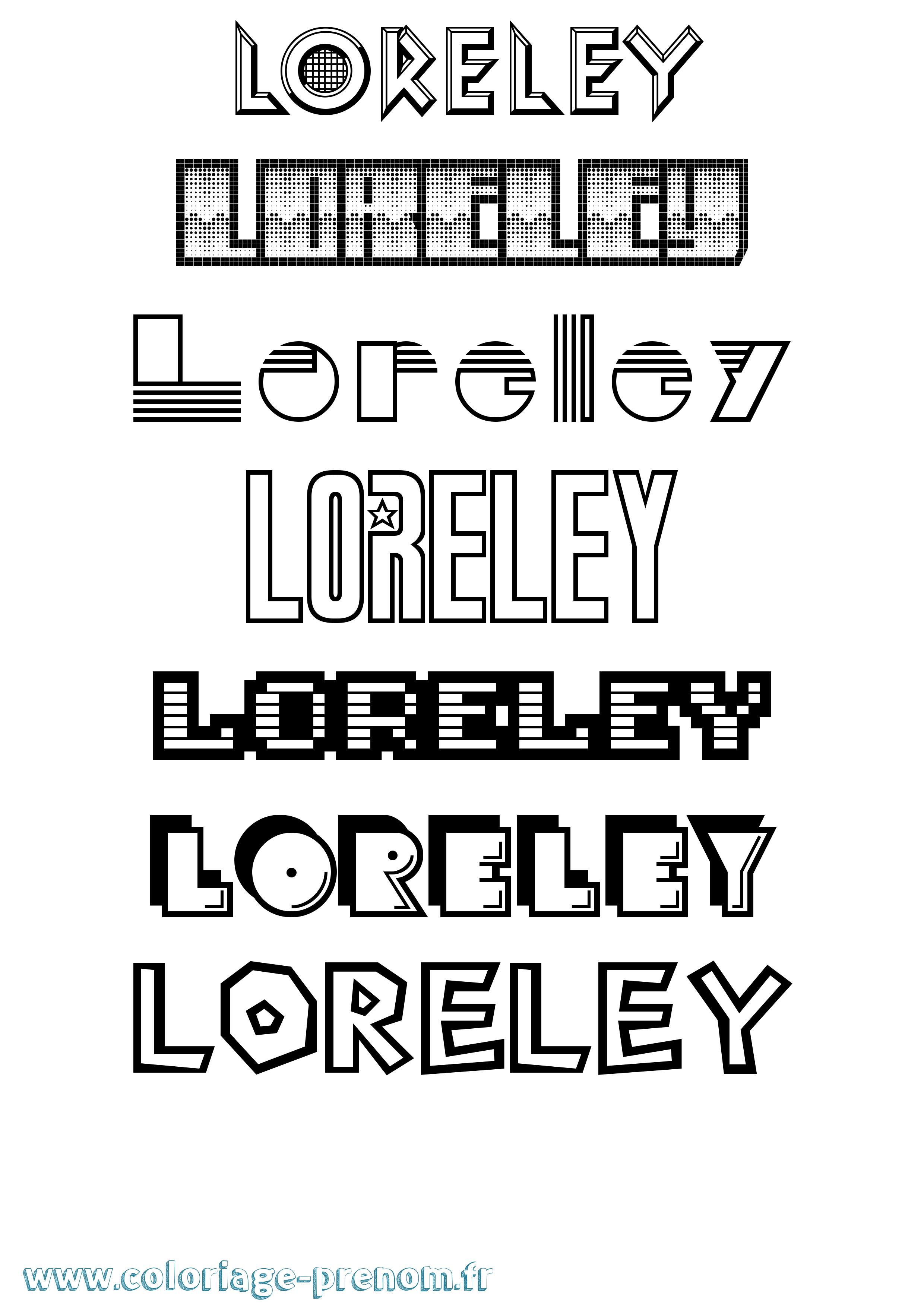 Coloriage Loreley Jeux Vidéos Coloriage prénom Loreley Jeux Vidéos