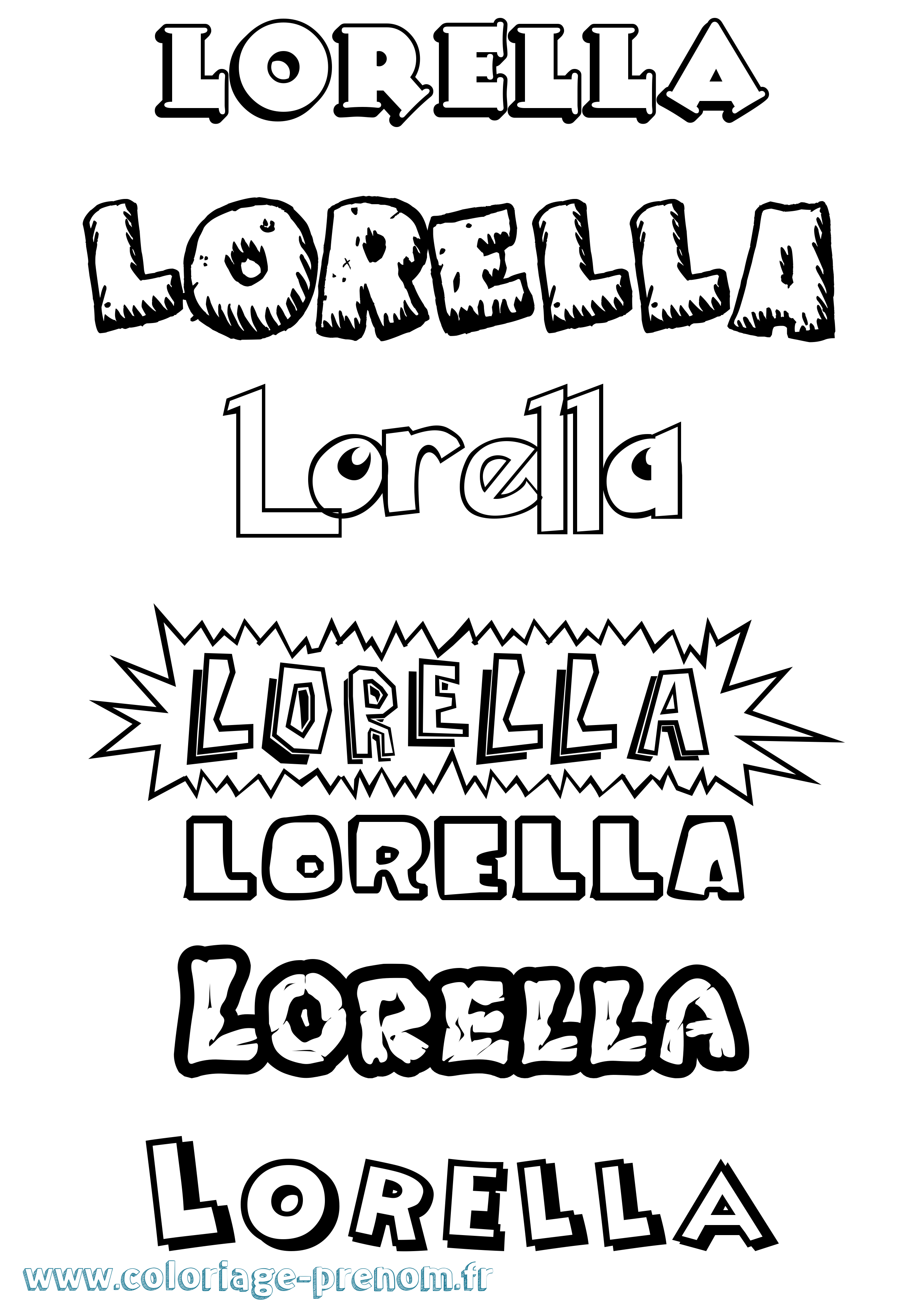 Coloriage Lorella Dessin Animé Coloriage prénom Lorella Dessin Animé