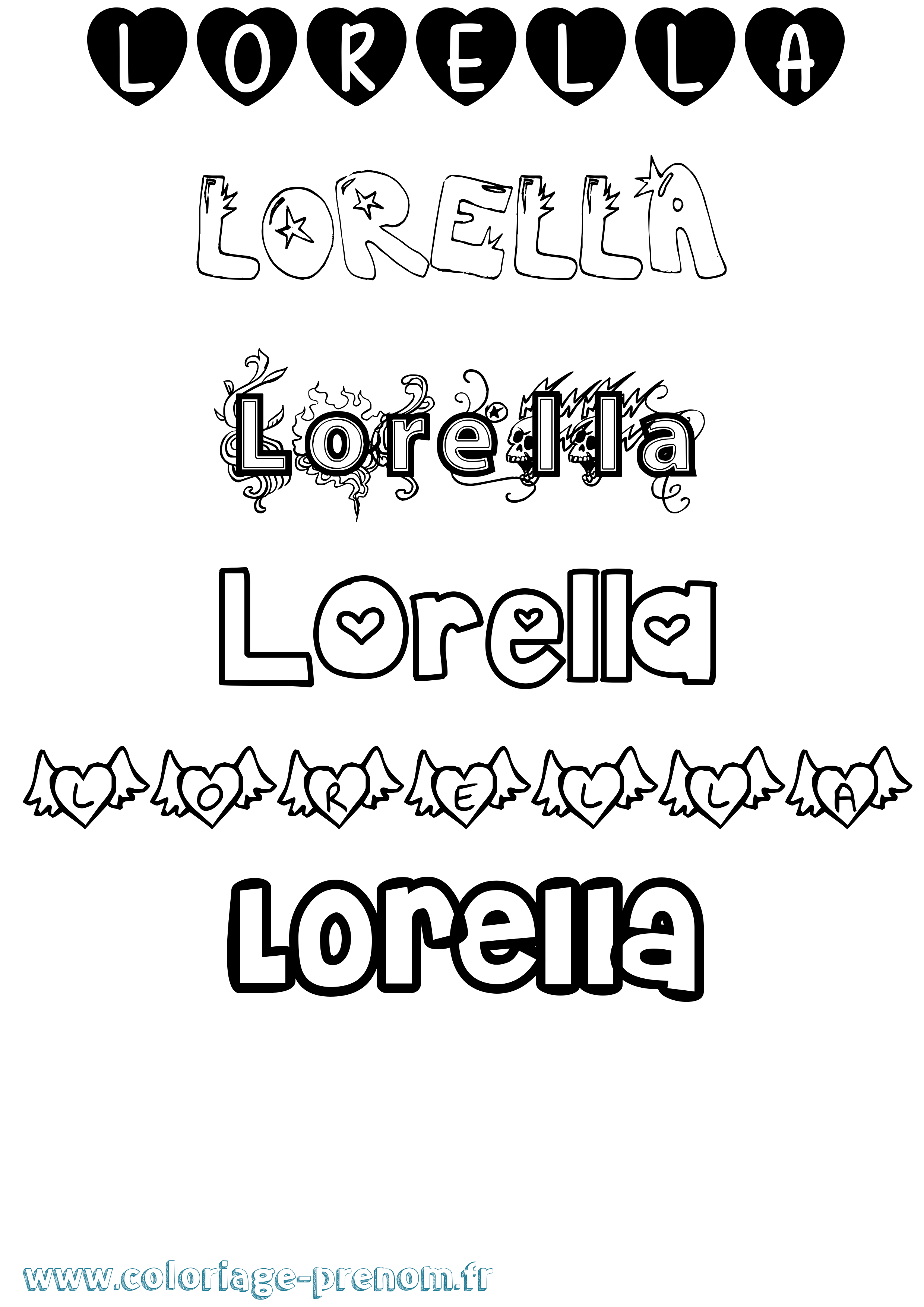 Coloriage Lorella Girly Coloriage prénom Lorella Girly
