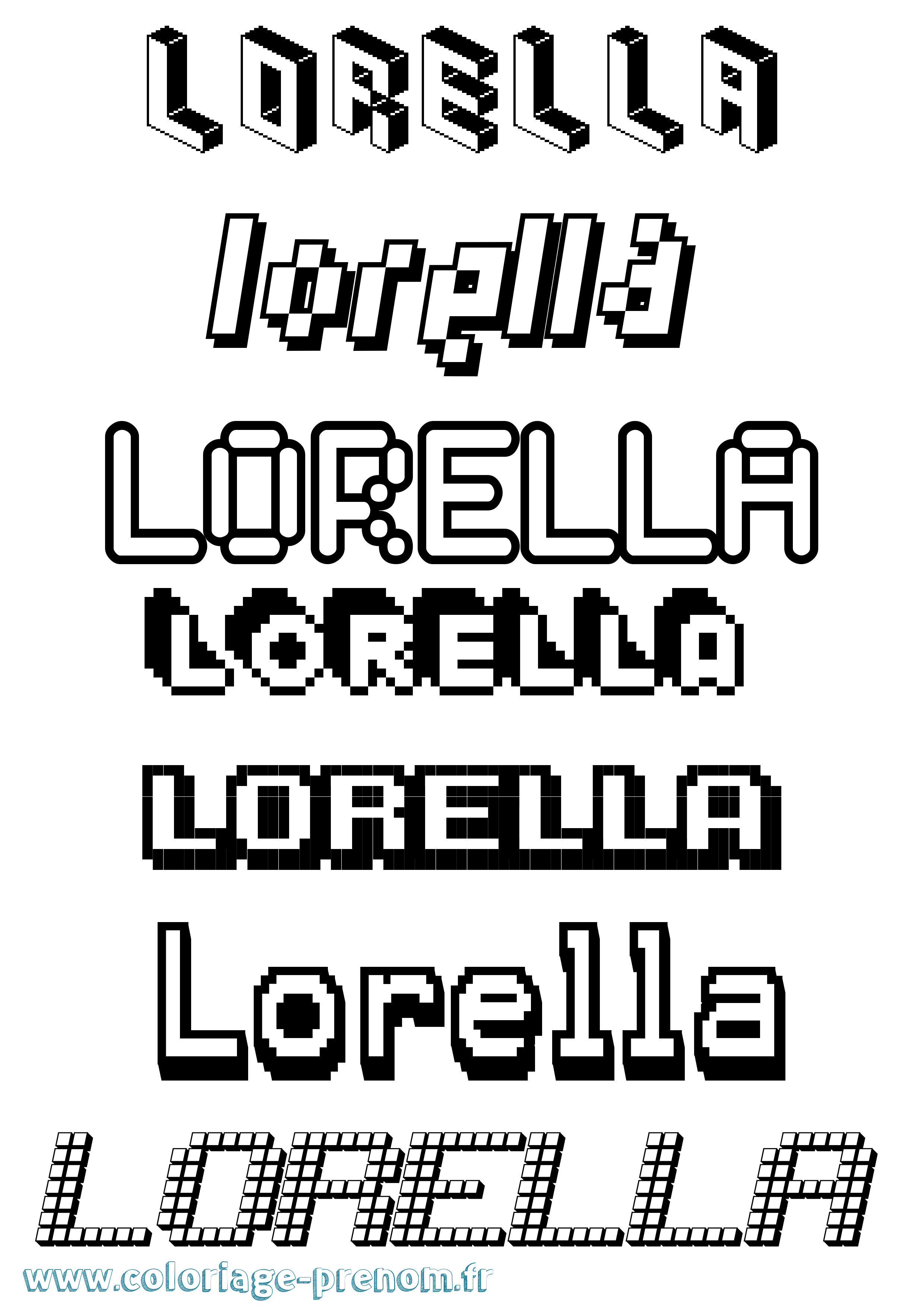 Coloriage Lorella Pixel Coloriage prénom Lorella Pixel