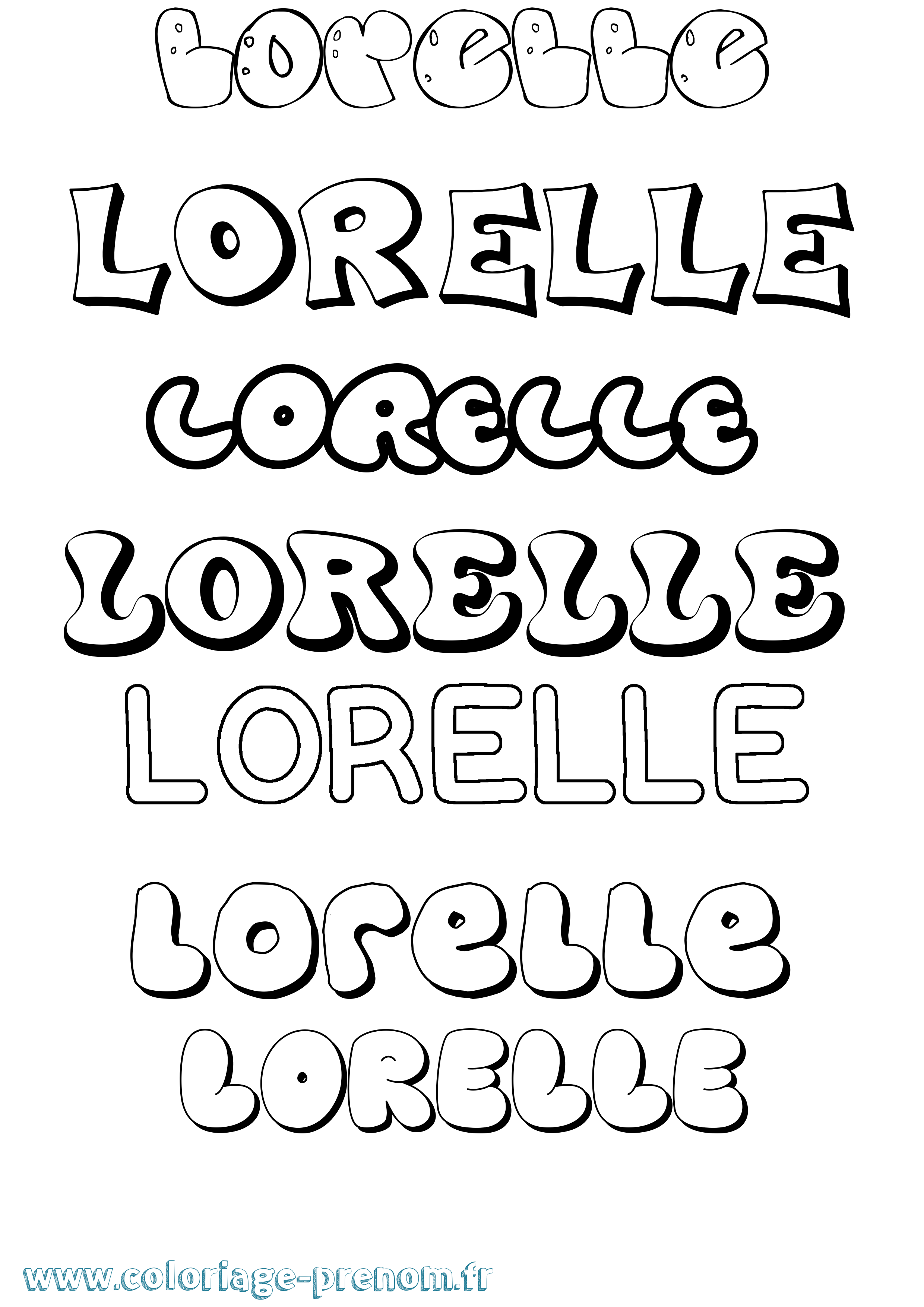Coloriage Lorelle Bubble Coloriage prénom Lorelle Bubble