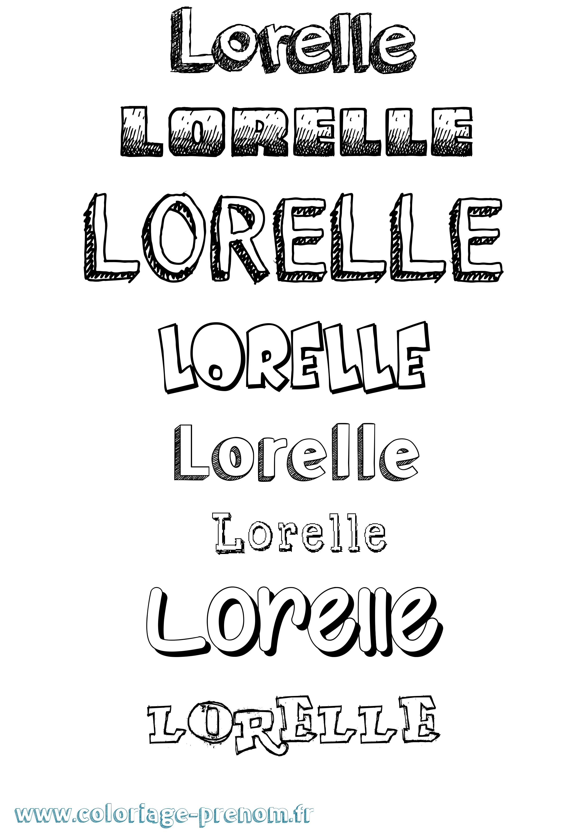 Coloriage Lorelle Dessiné Coloriage prénom Lorelle Dessiné