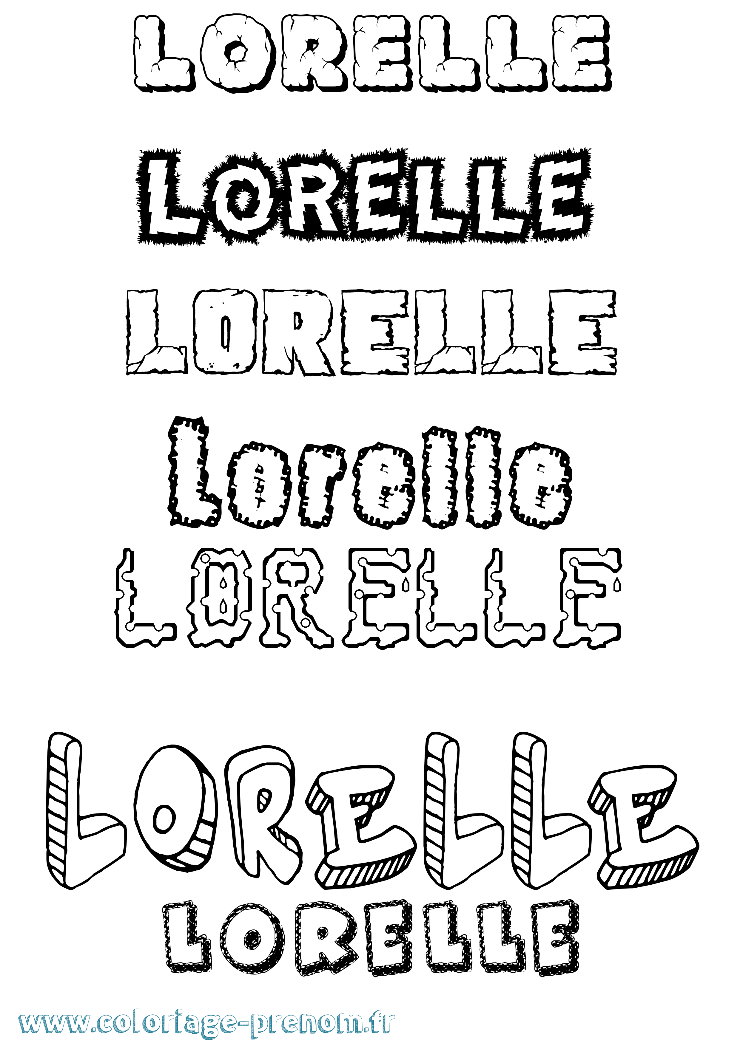 Coloriage Lorelle Destructuré Coloriage prénom Lorelle Destructuré