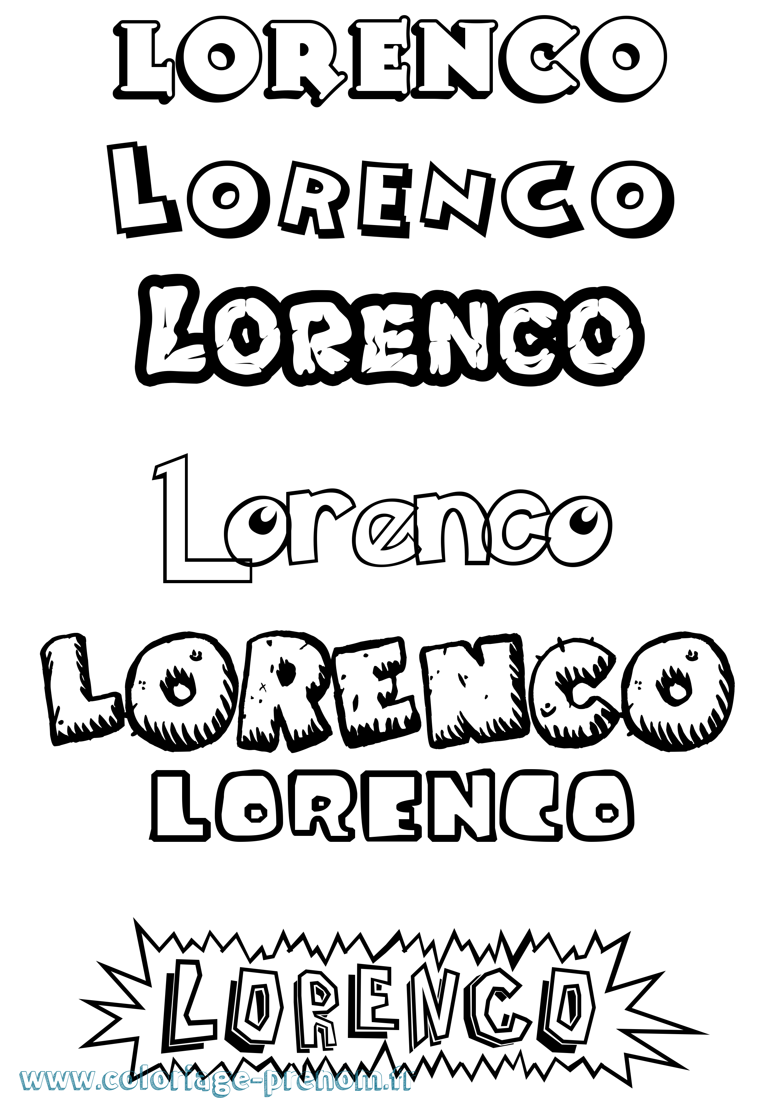Coloriage Lorenco Dessin Animé Coloriage prénom Lorenco Dessin Animé