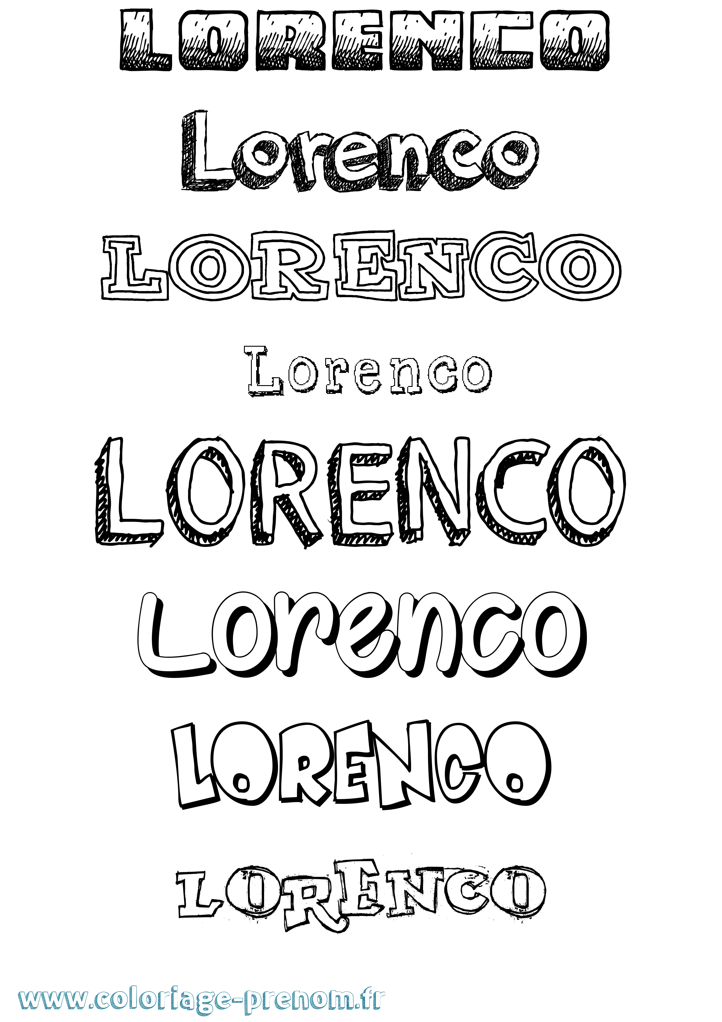Coloriage Lorenco Dessiné Coloriage prénom Lorenco Dessiné
