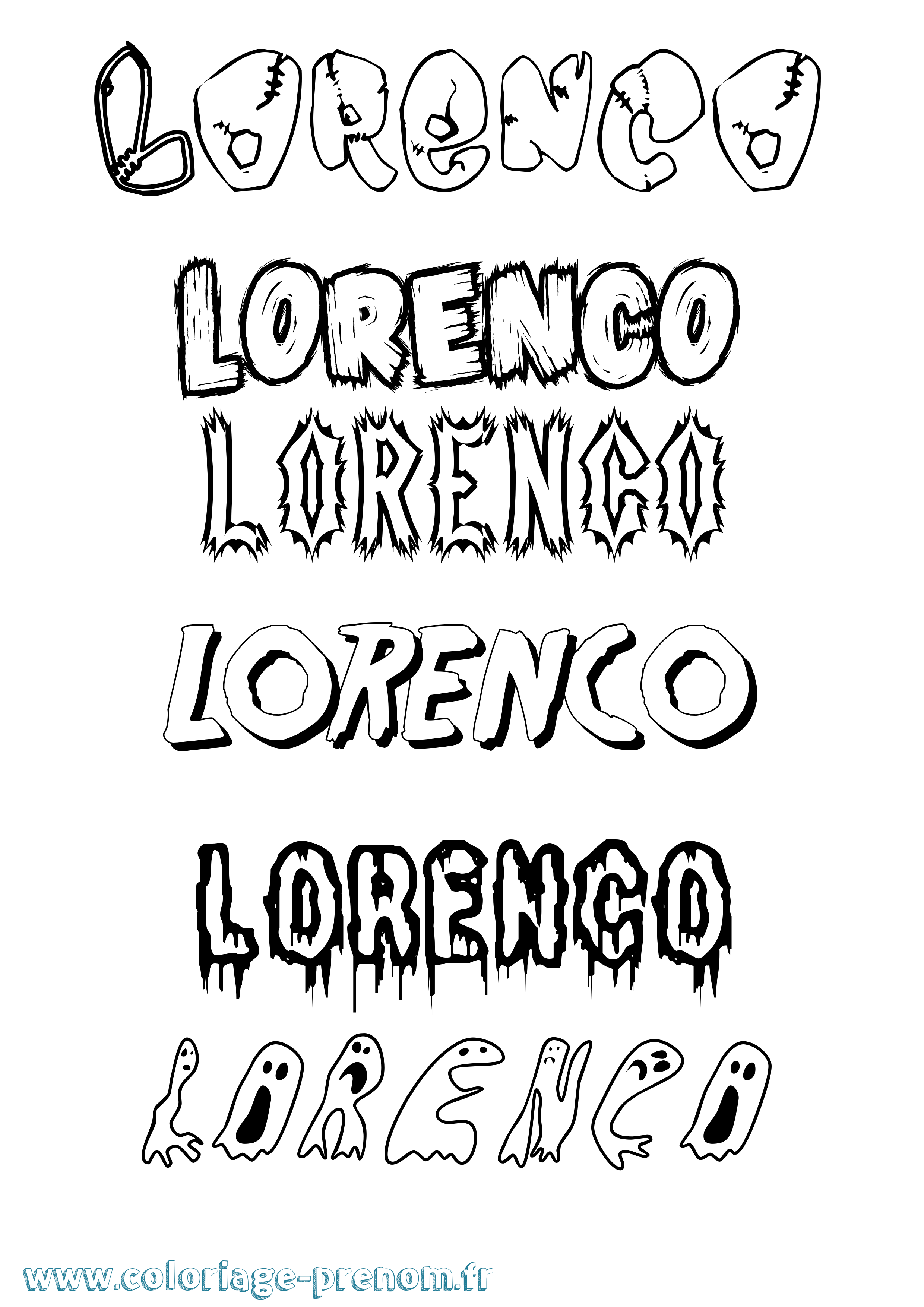 Coloriage Lorenco Frisson Coloriage prénom Lorenco Frisson
