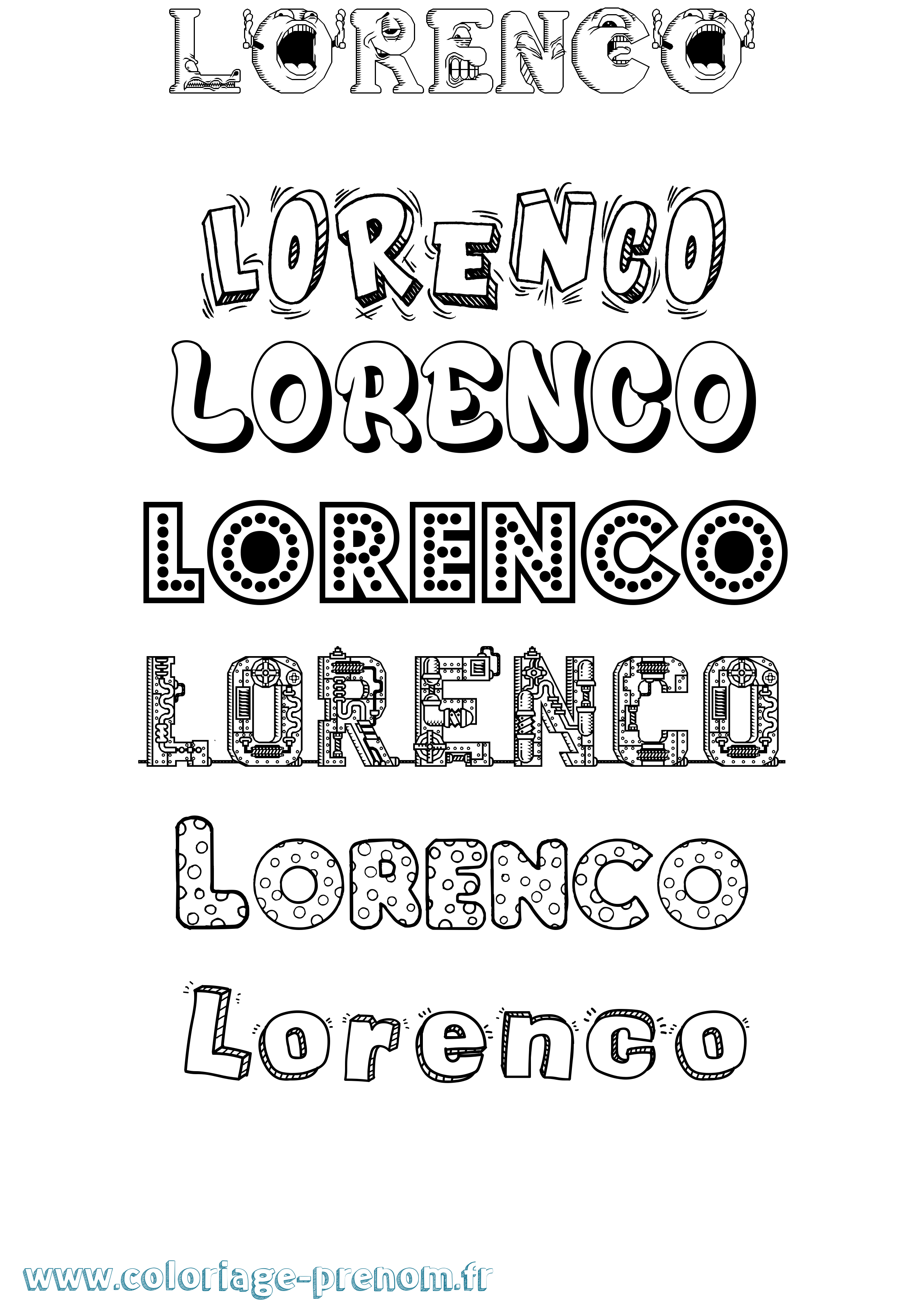 Coloriage Lorenco Fun Coloriage prénom Lorenco Fun