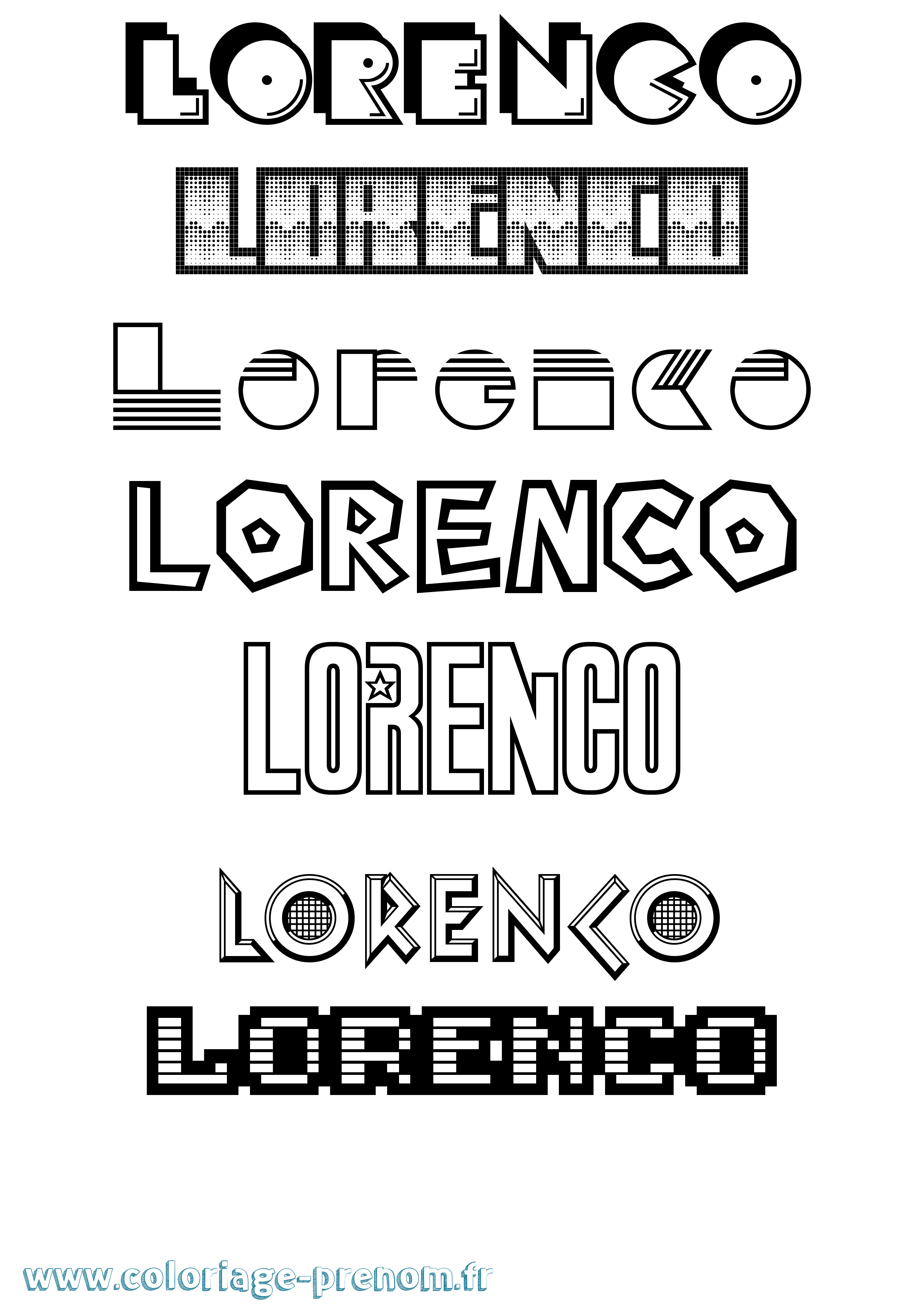 Coloriage Lorenco Jeux Vidéos Coloriage prénom Lorenco Jeux Vidéos