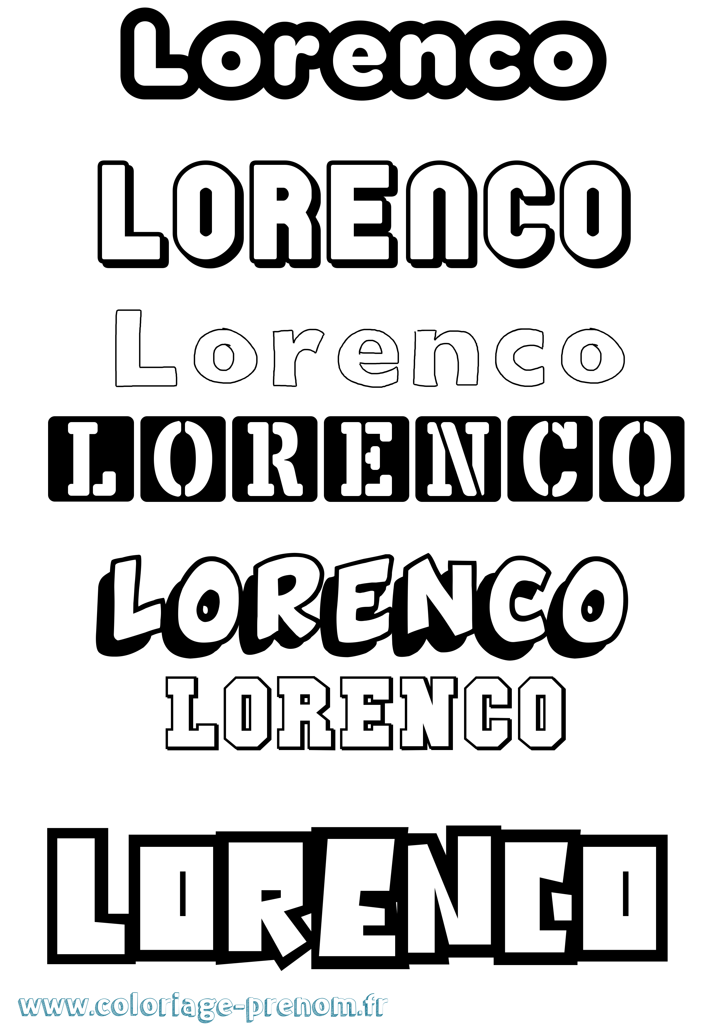 Coloriage Lorenco Simple Coloriage prénom Lorenco Simple