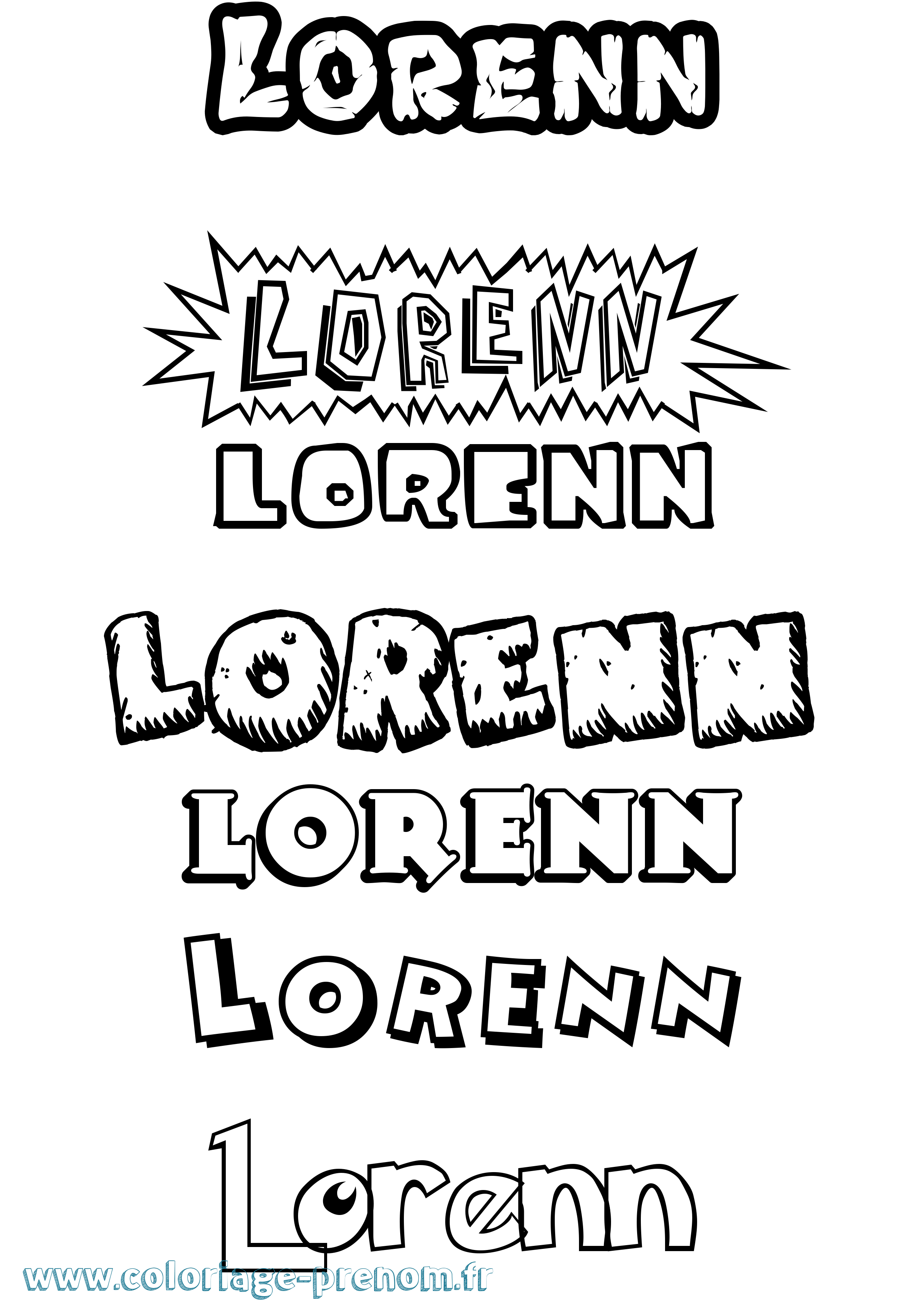 Coloriage Lorenn Dessin Animé Coloriage prénom Lorenn Dessin Animé