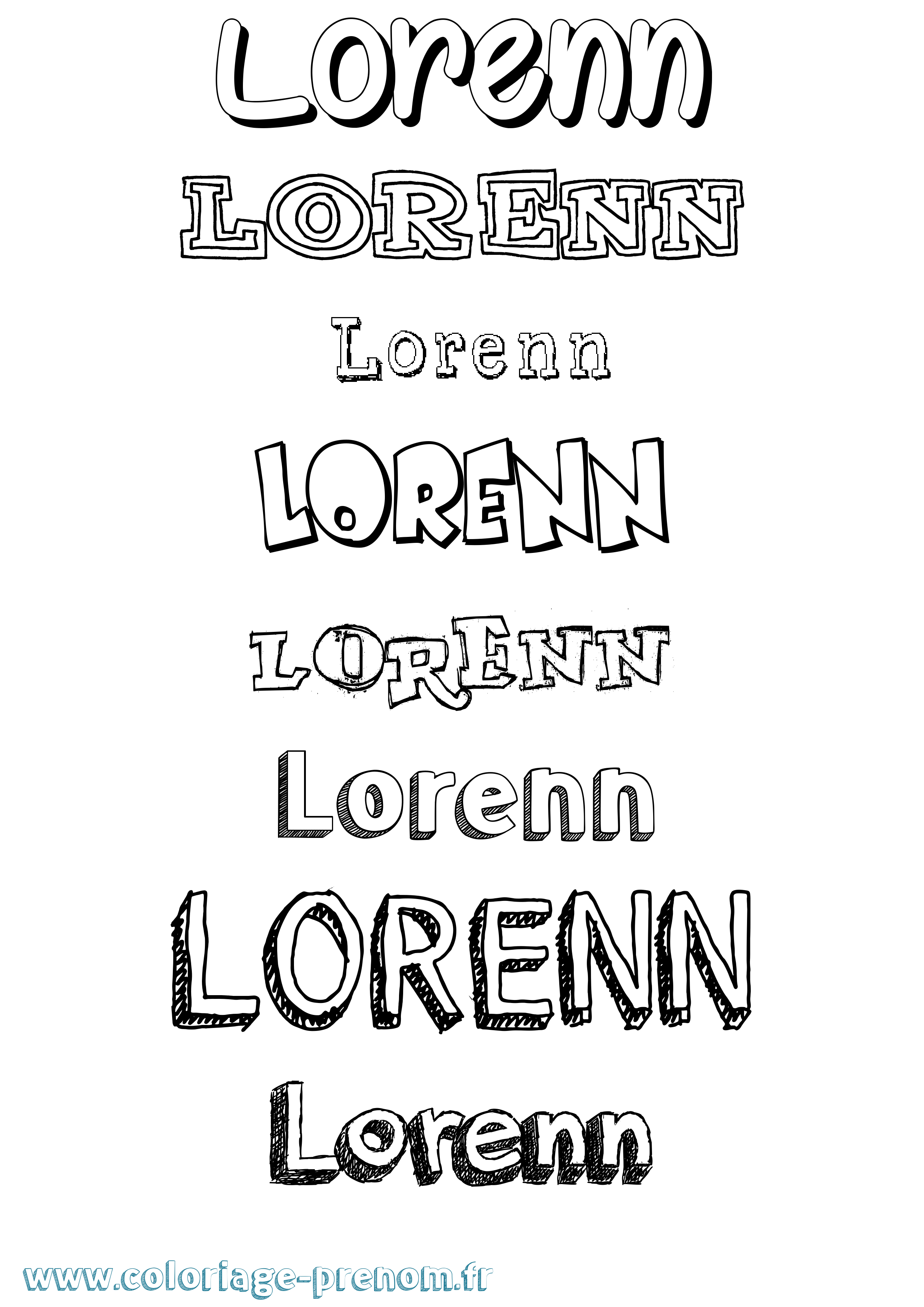 Coloriage Lorenn Dessiné Coloriage prénom Lorenn Dessiné
