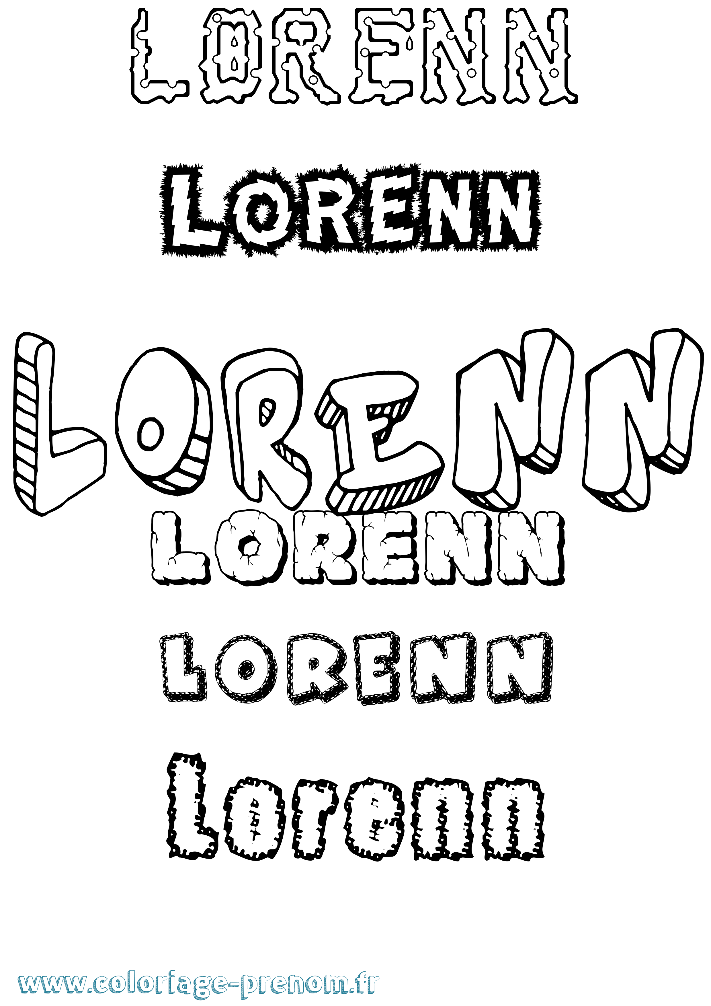 Coloriage Lorenn Destructuré Coloriage prénom Lorenn Destructuré