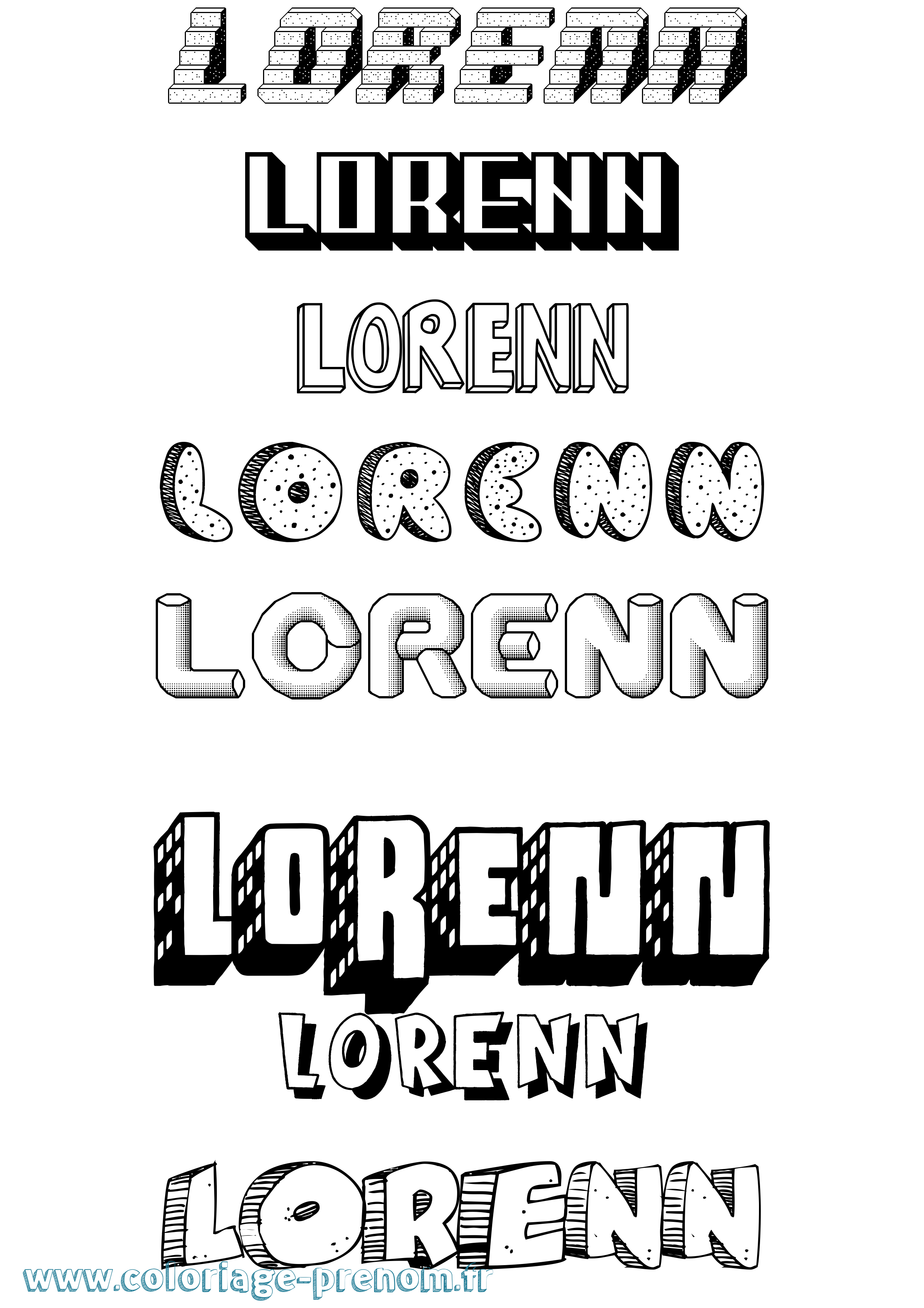 Coloriage Lorenn Effet 3D Coloriage prénom Lorenn Effet 3D