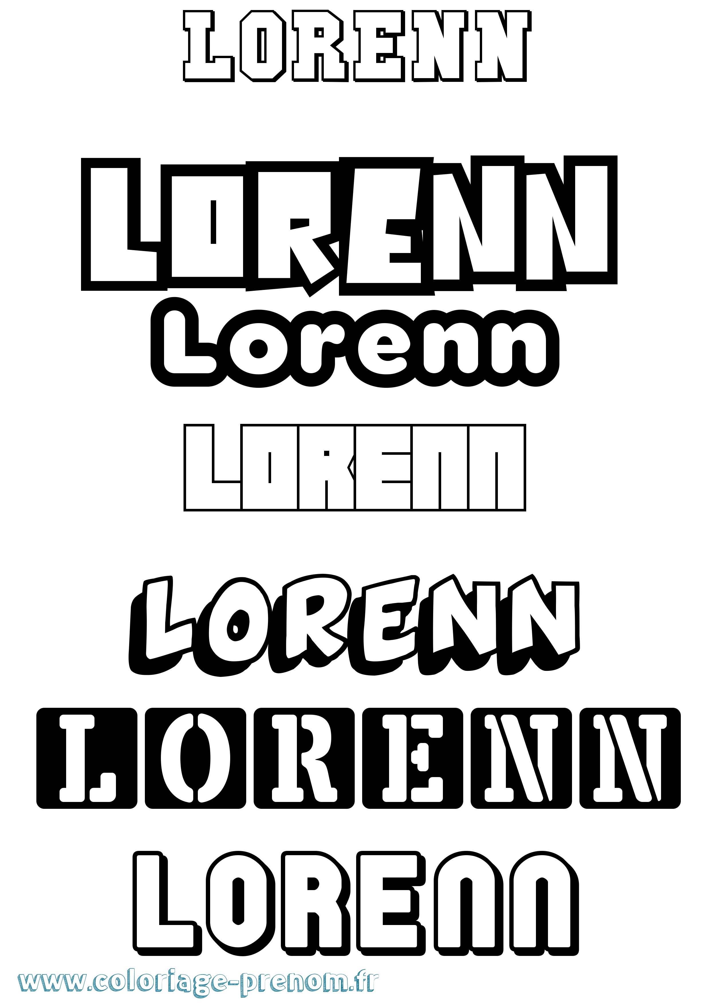 Coloriage Lorenn Simple Coloriage prénom Lorenn Simple