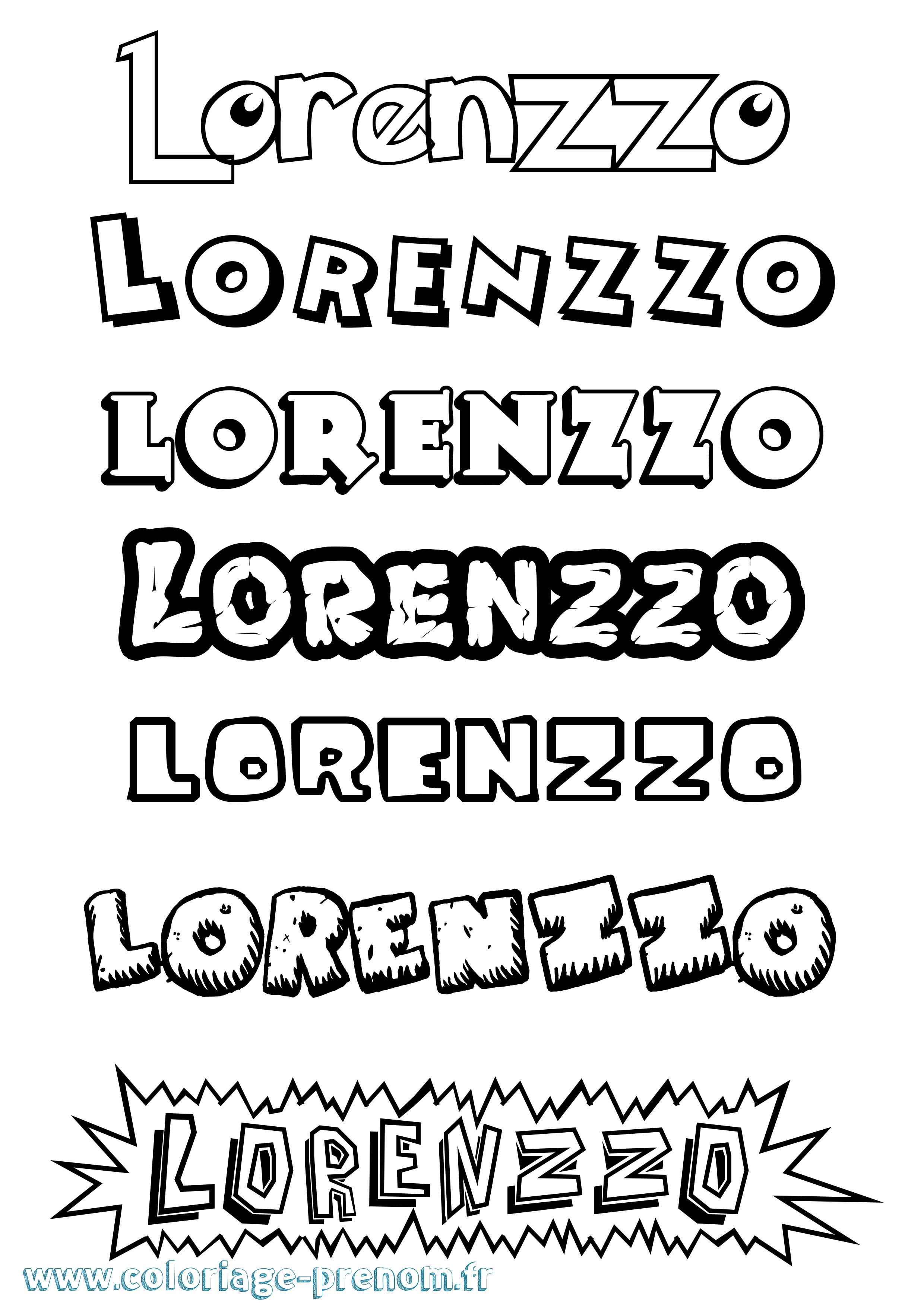 Coloriage Lorenzzo Dessin Animé Coloriage prénom Lorenzzo Dessin Animé