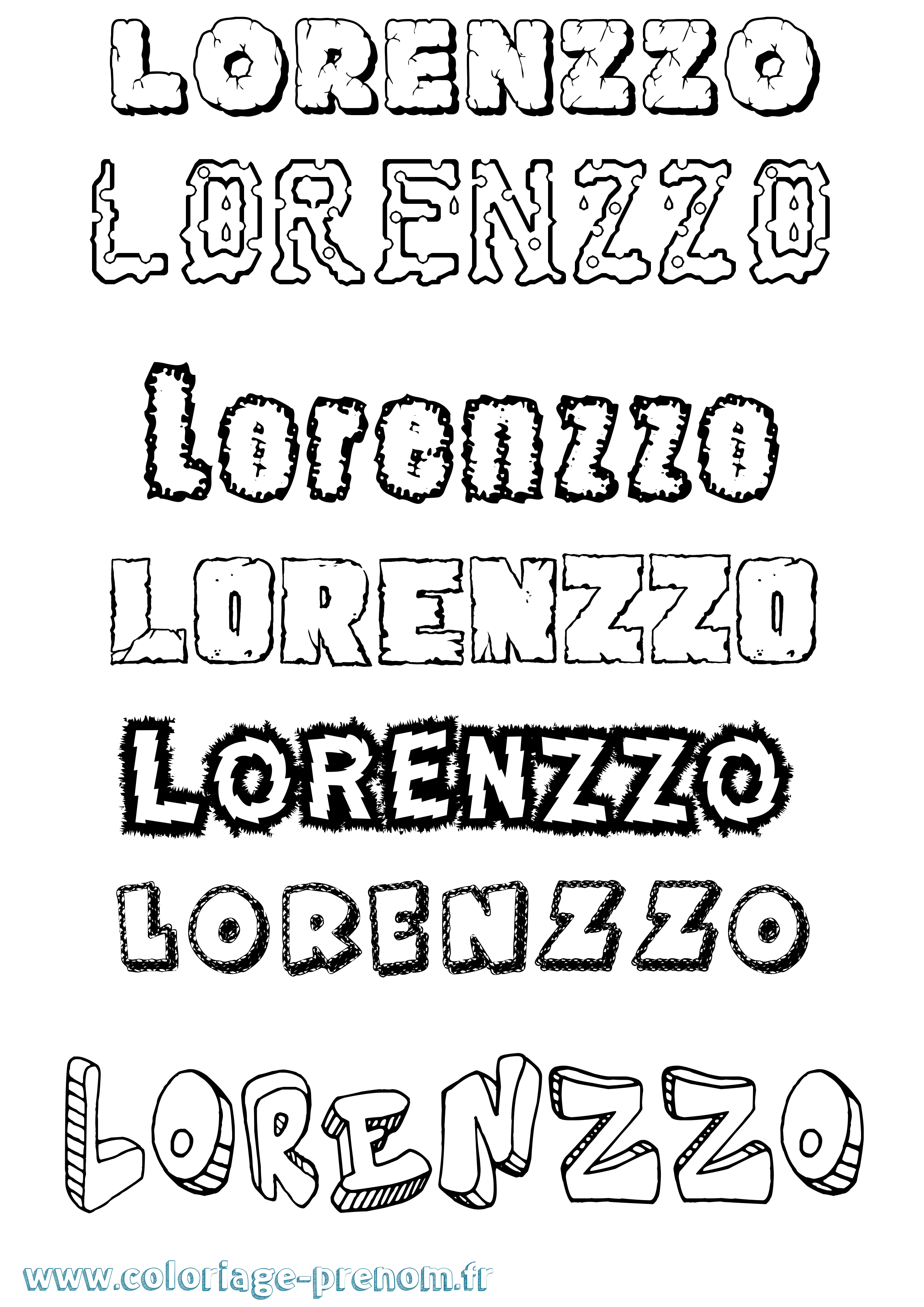 Coloriage Lorenzzo Destructuré Coloriage prénom Lorenzzo Destructuré