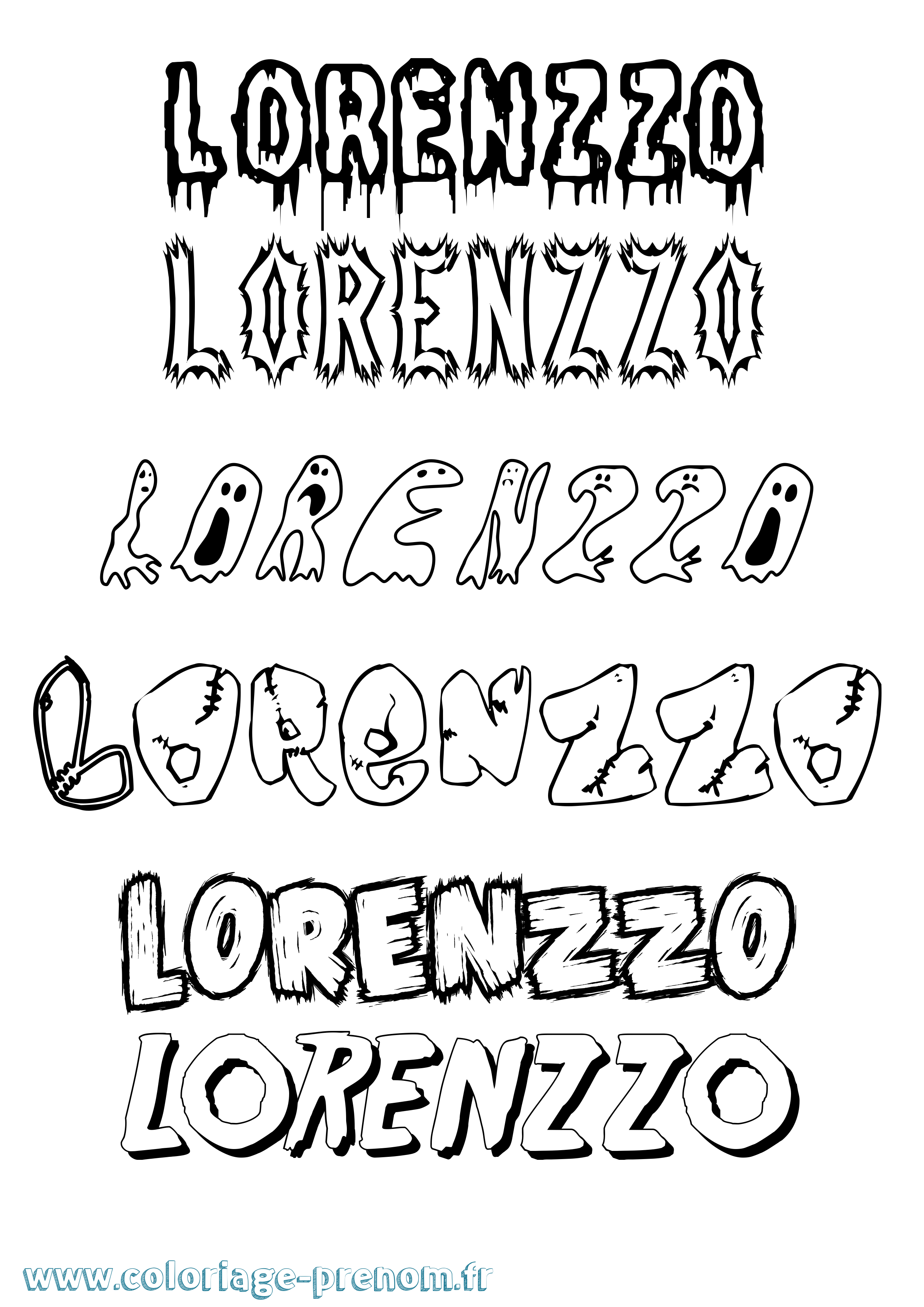 Coloriage Lorenzzo Frisson Coloriage prénom Lorenzzo Frisson