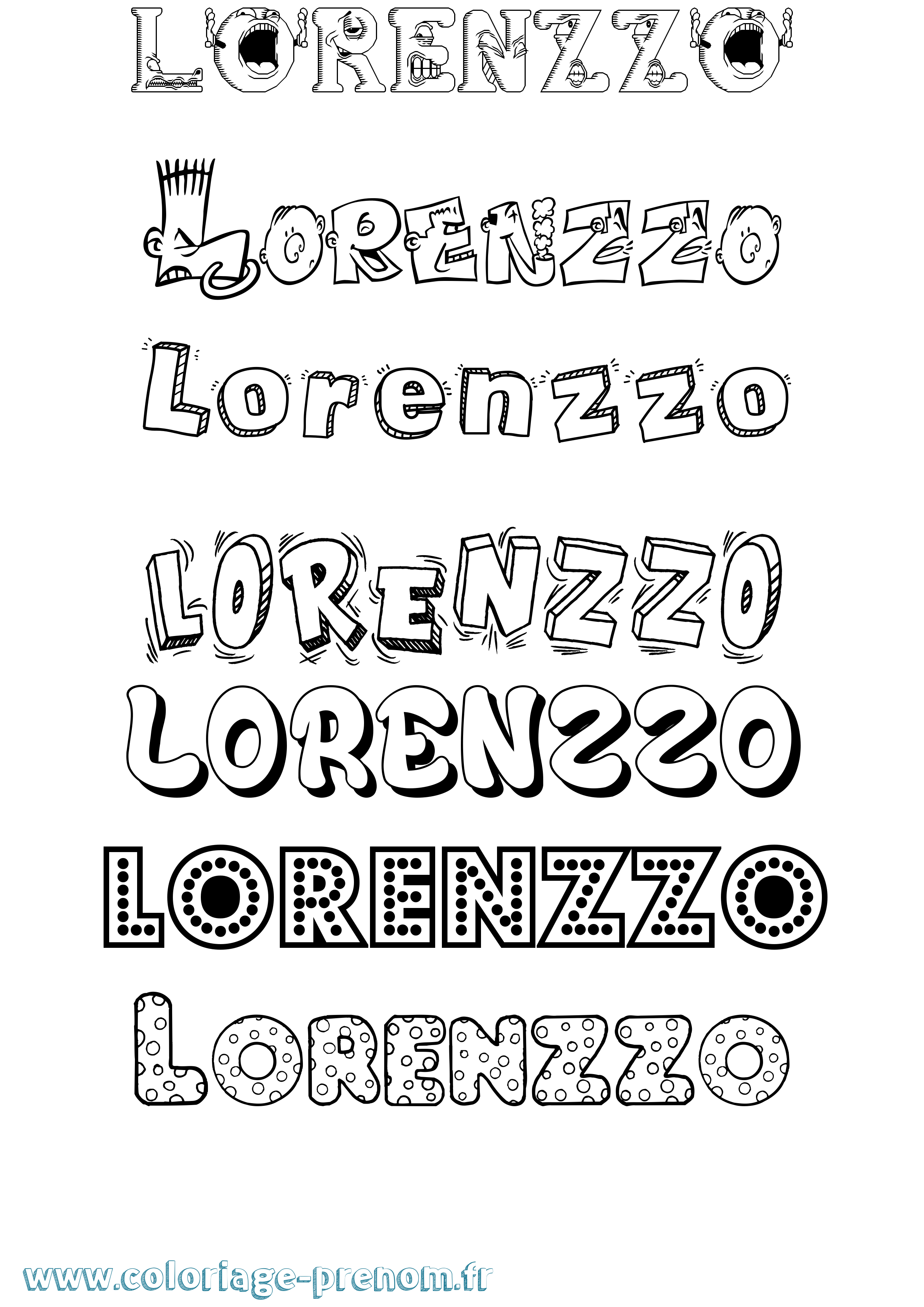 Coloriage Lorenzzo Fun Coloriage prénom Lorenzzo Fun
