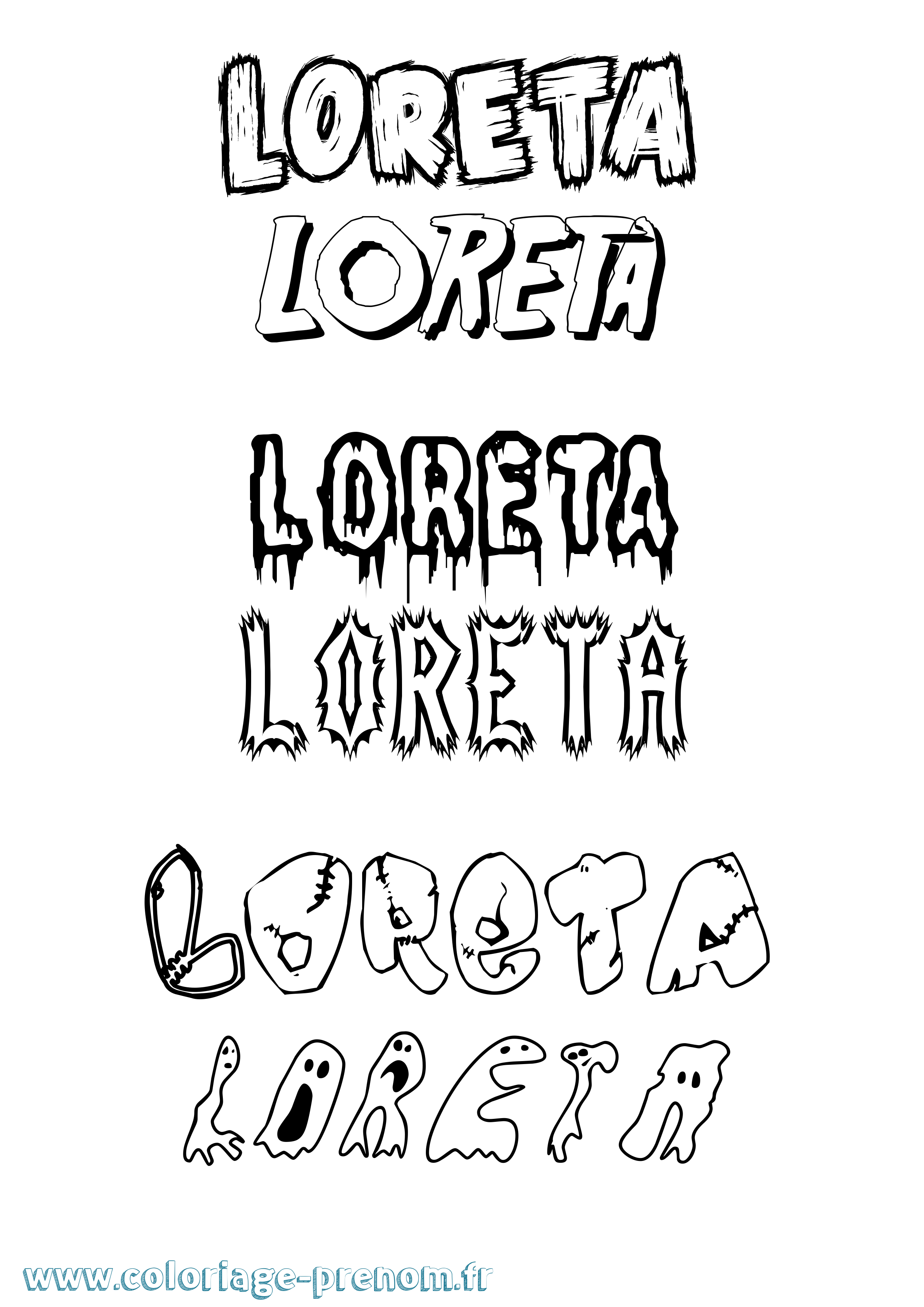 Coloriage Loreta Frisson Coloriage prénom Loreta Frisson