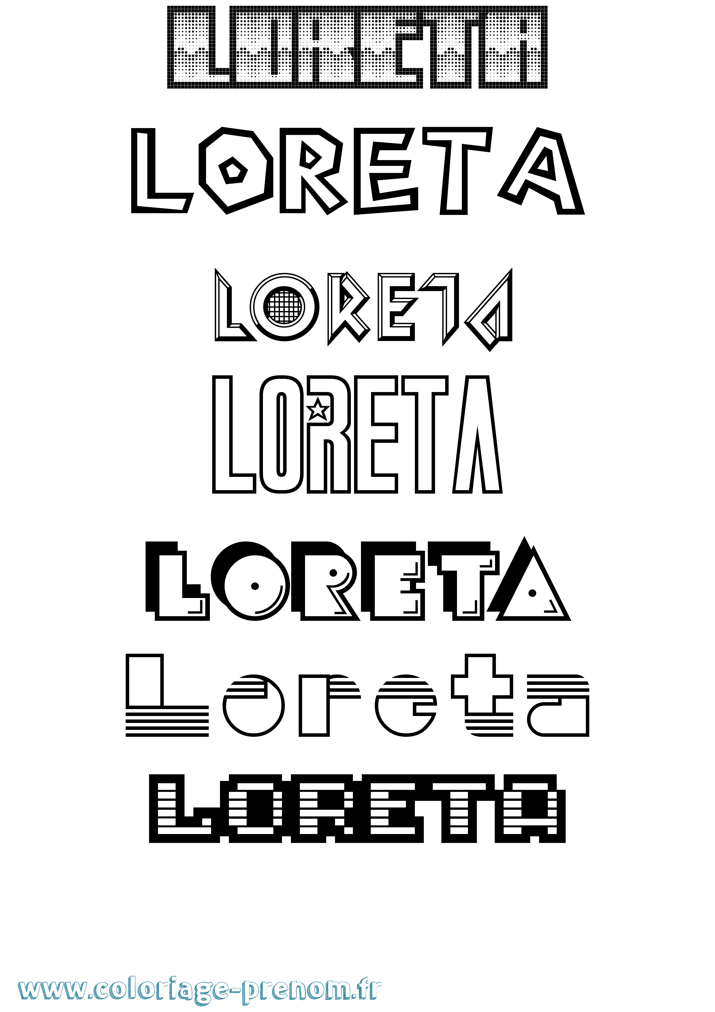 Coloriage Loreta Jeux Vidéos Coloriage prénom Loreta Jeux Vidéos