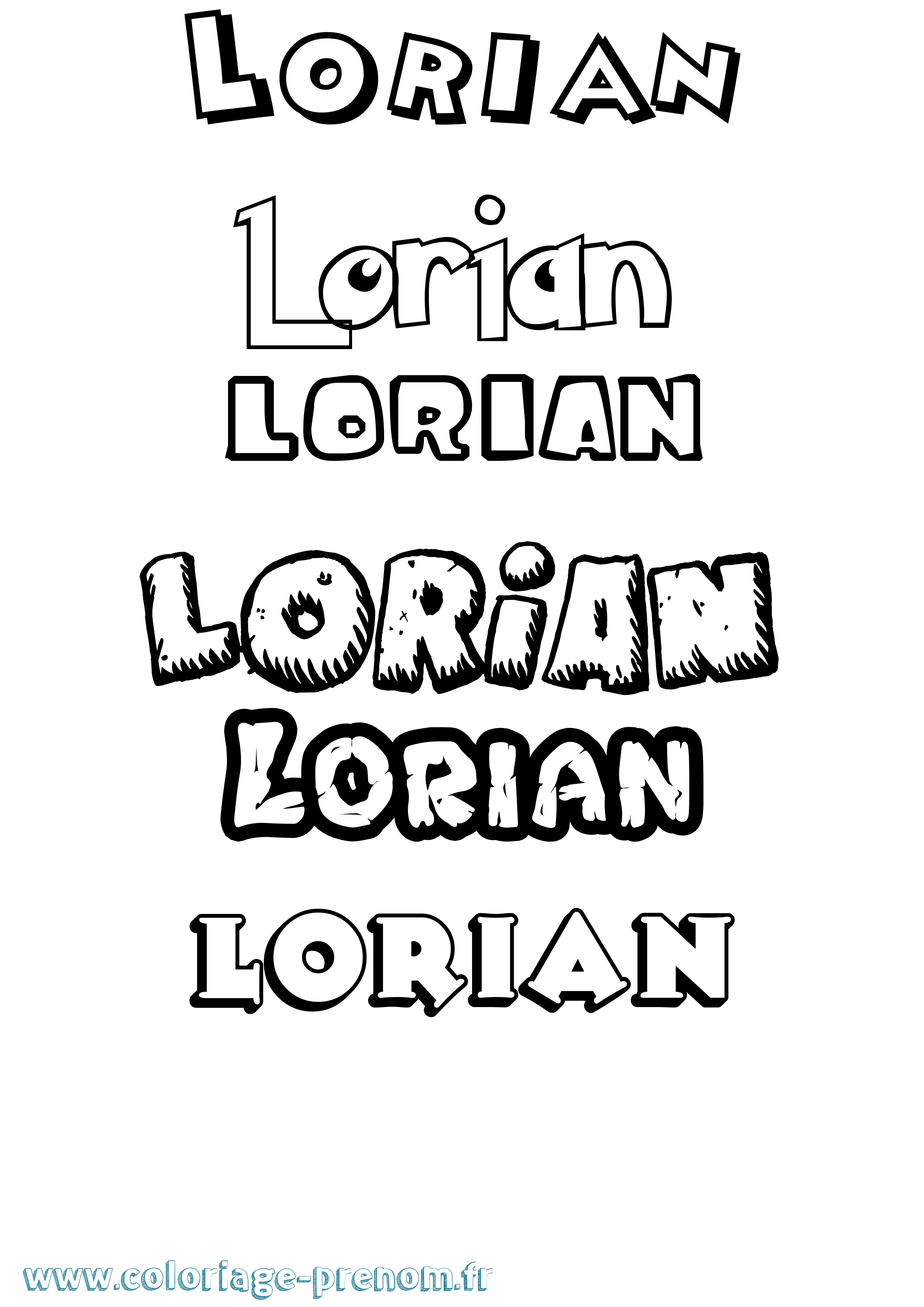 Coloriage Lorian Dessin Animé Coloriage prénom Lorian Dessin Animé