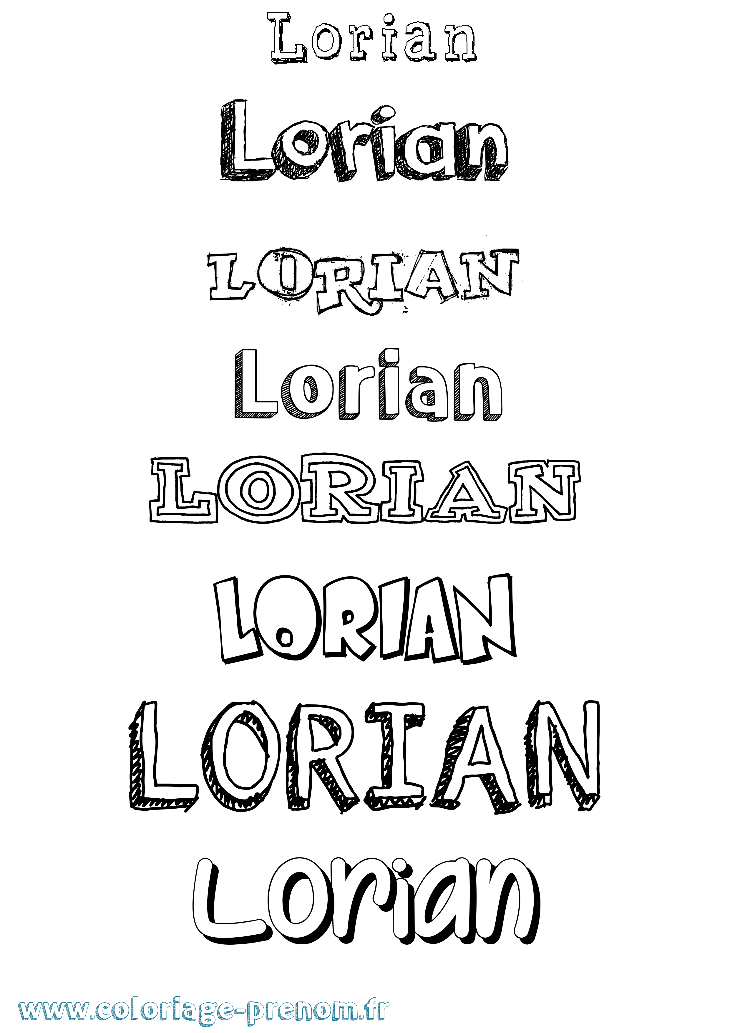 Coloriage Lorian Dessiné Coloriage prénom Lorian Dessiné
