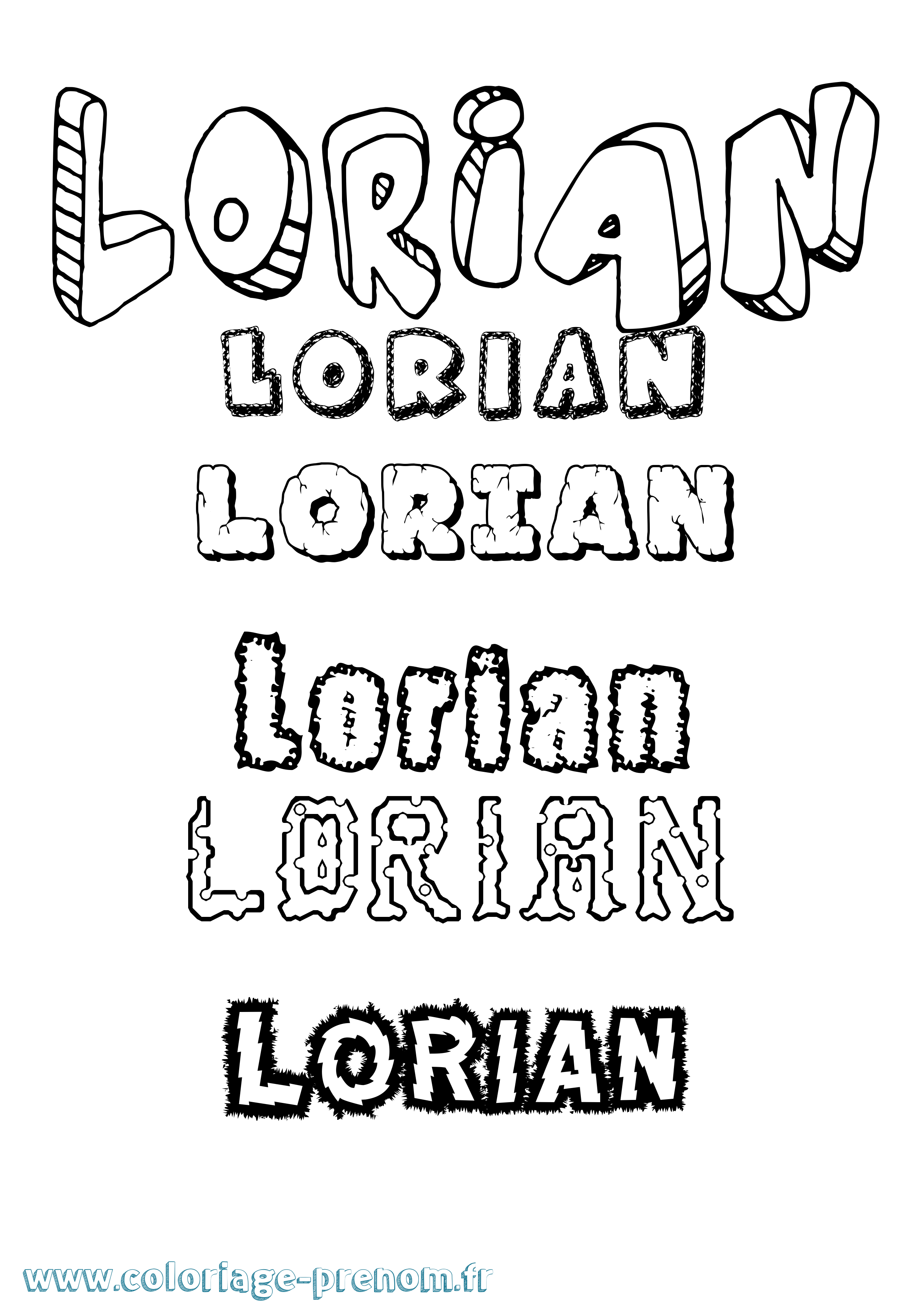 Coloriage Lorian Destructuré Coloriage prénom Lorian Destructuré