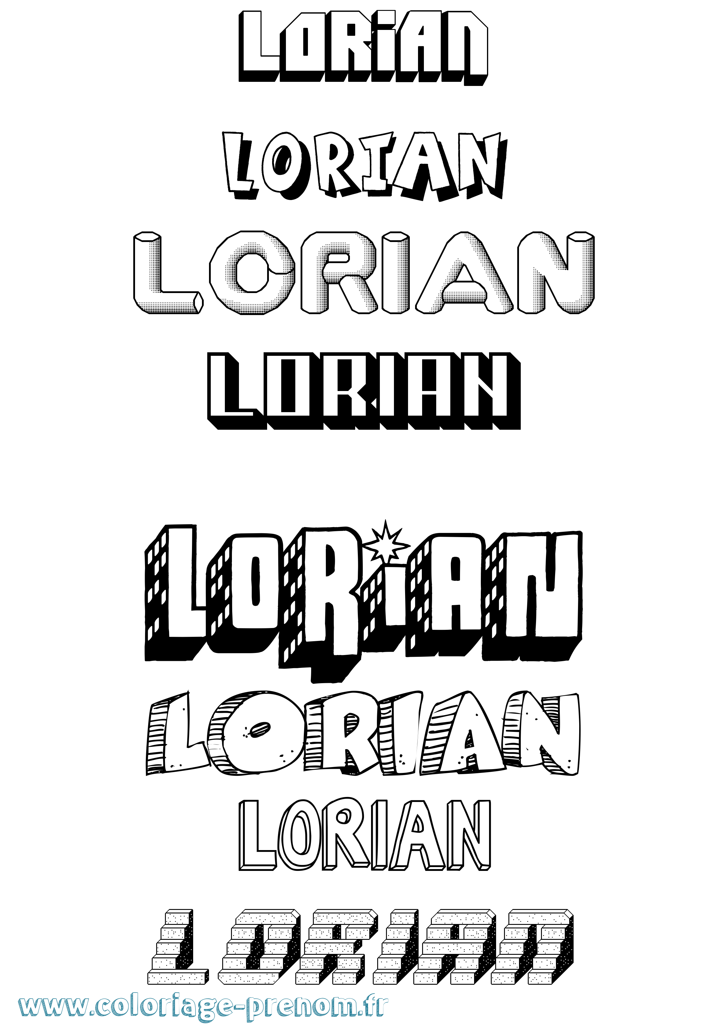 Coloriage Lorian Effet 3D Coloriage prénom Lorian Effet 3D