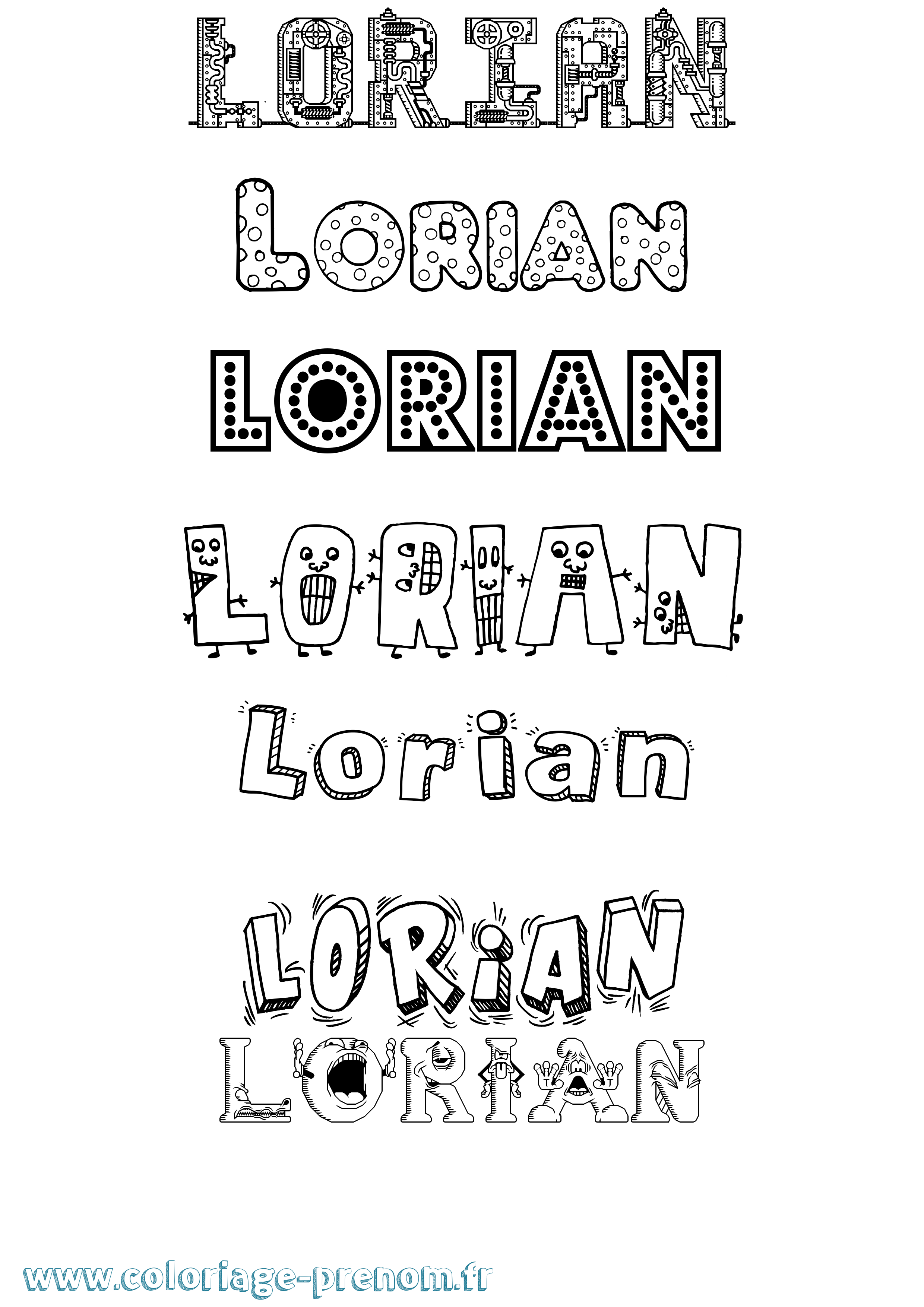 Coloriage Lorian Fun Coloriage prénom Lorian Fun