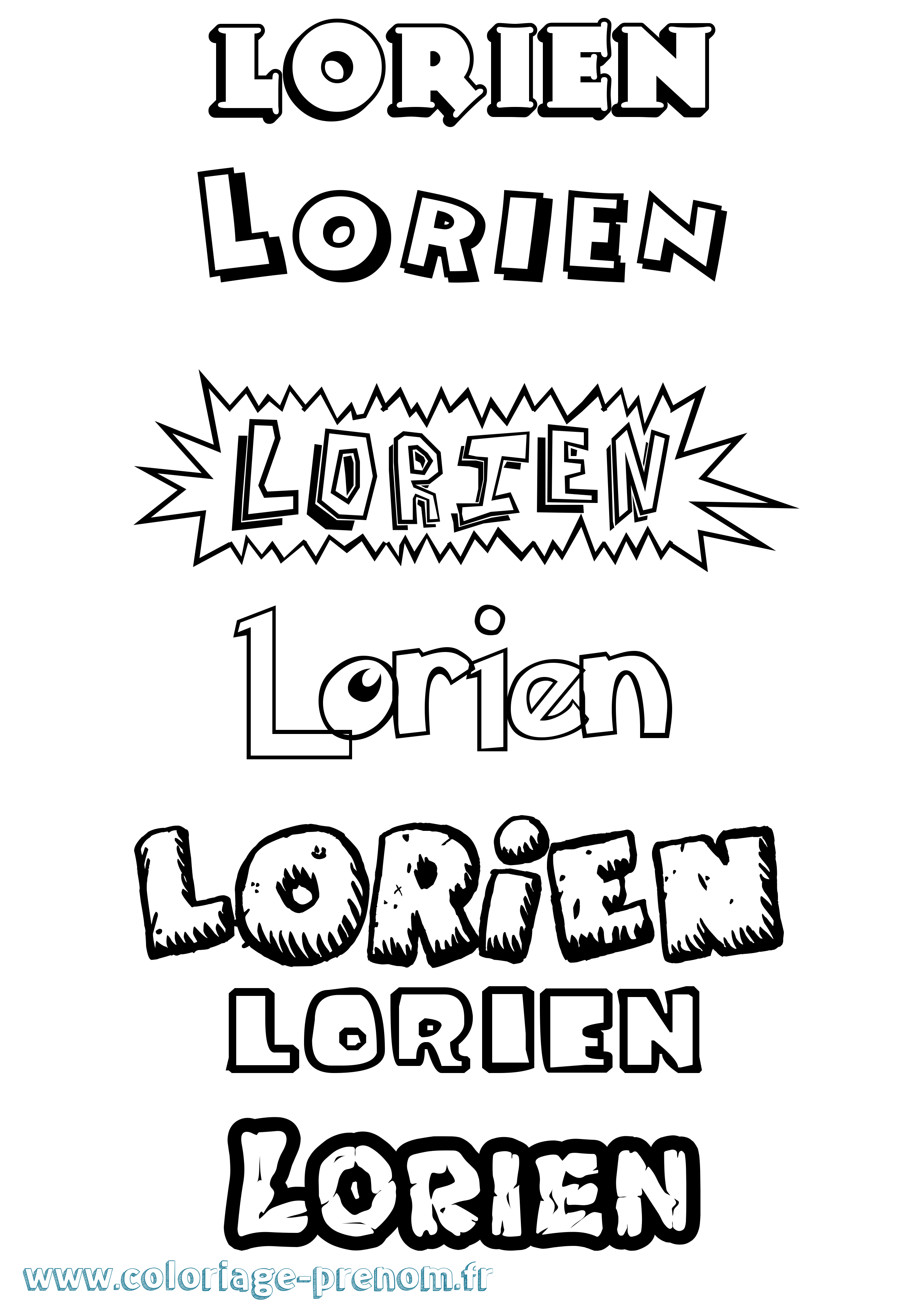 Coloriage Lorien Dessin Animé Coloriage prénom Lorien Dessin Animé