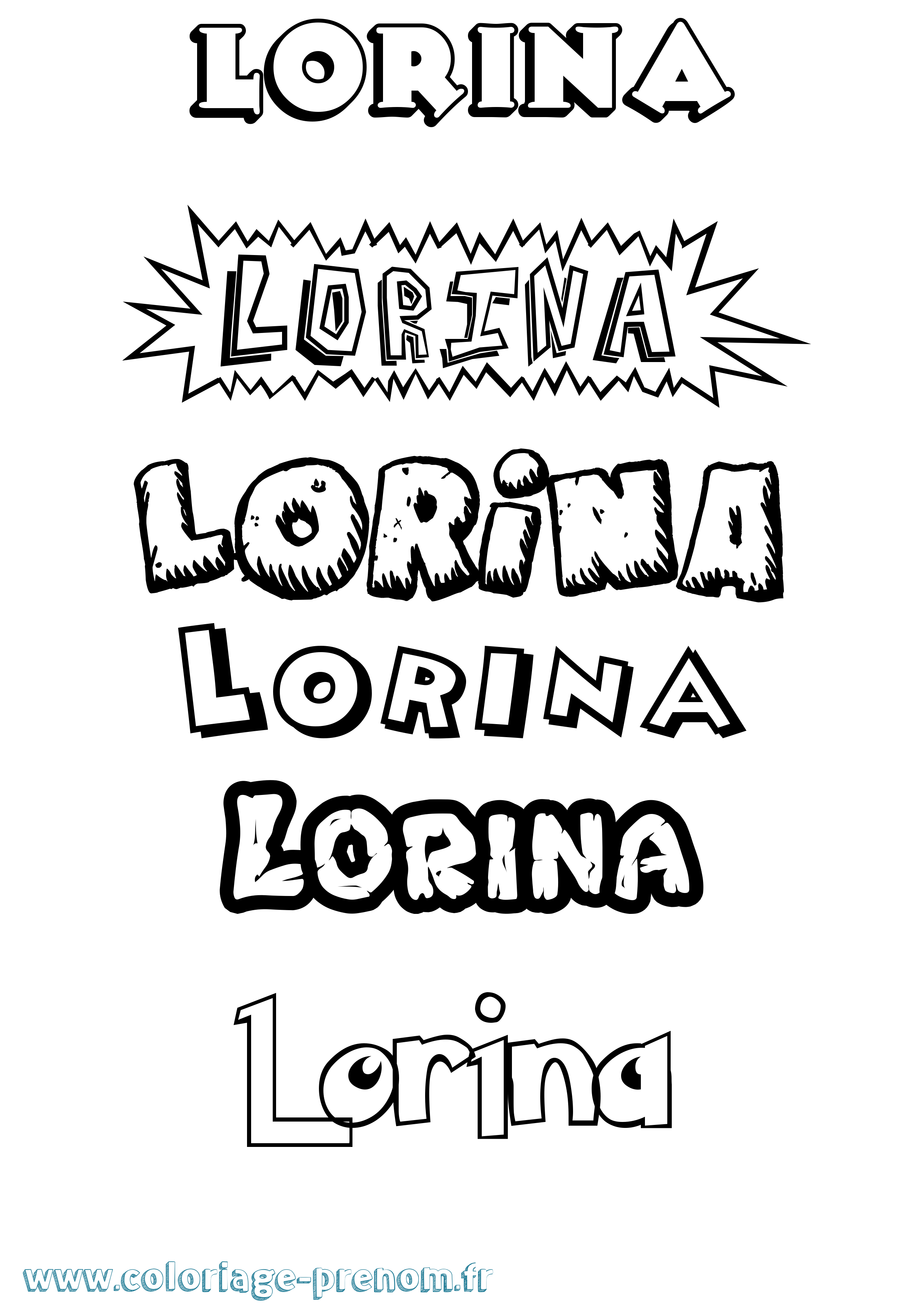 Coloriage Lorina Dessin Animé Coloriage prénom Lorina Dessin Animé